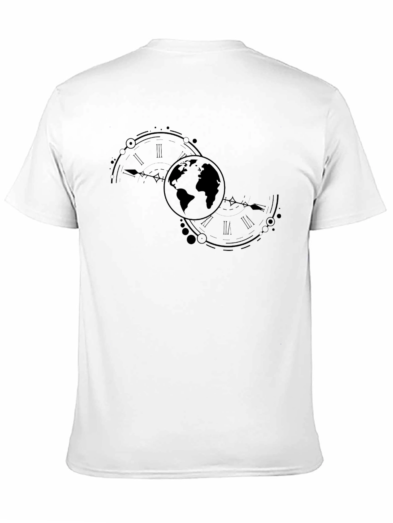 Globe & Time Black Graphic Tee