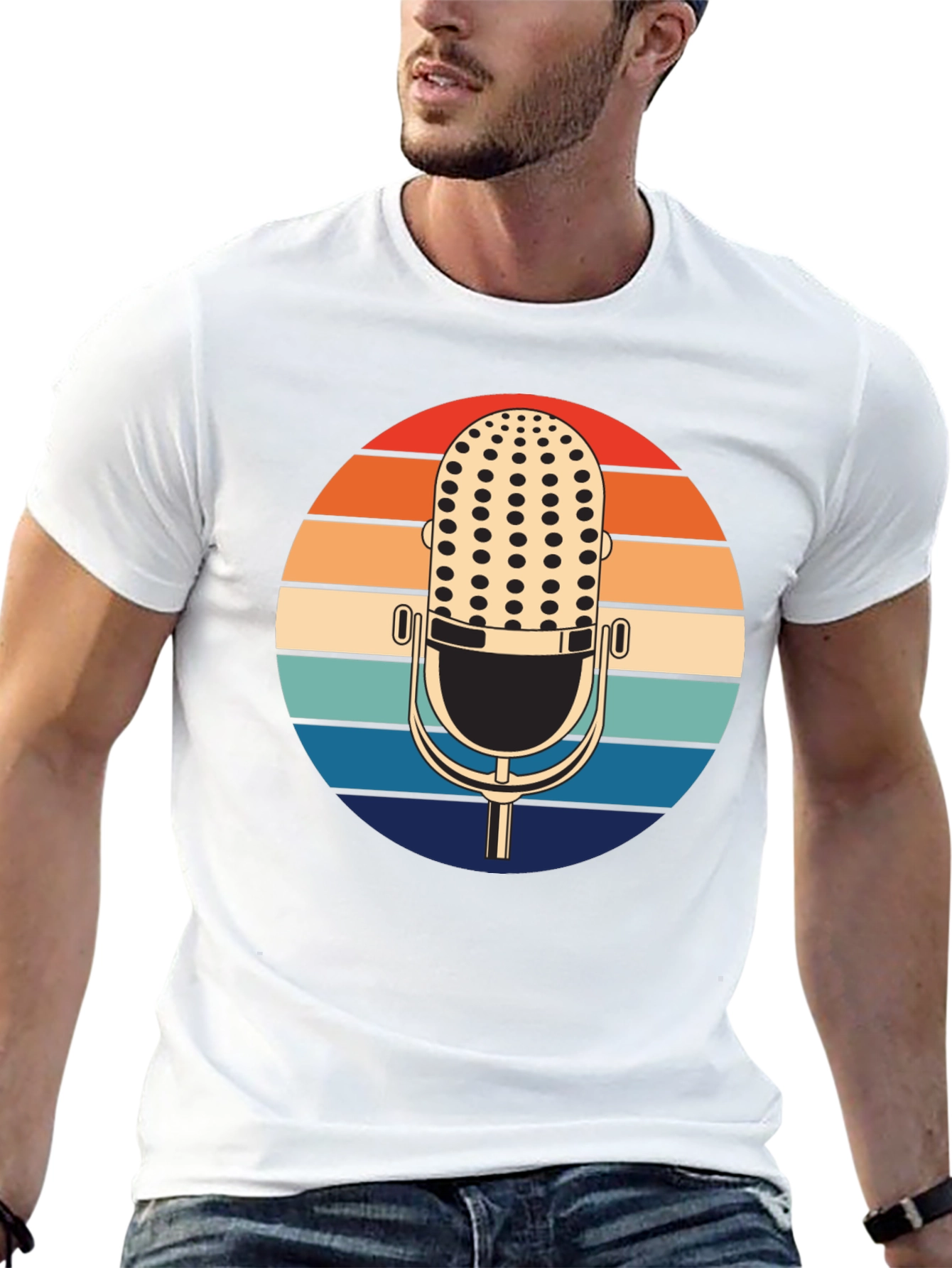 Retro Microphone Sunset T-Shirt