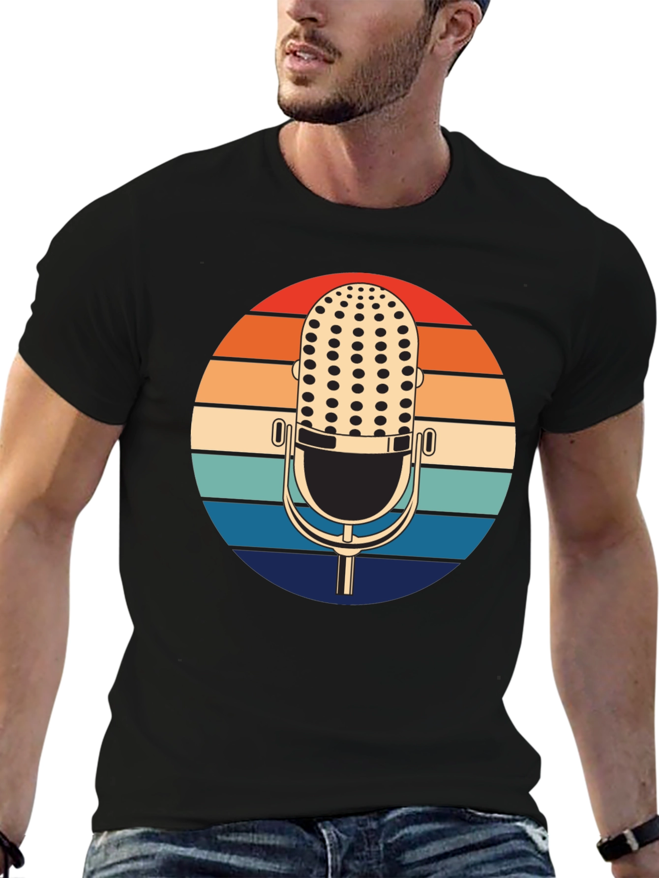 Retro Microphone Sunset T-Shirt