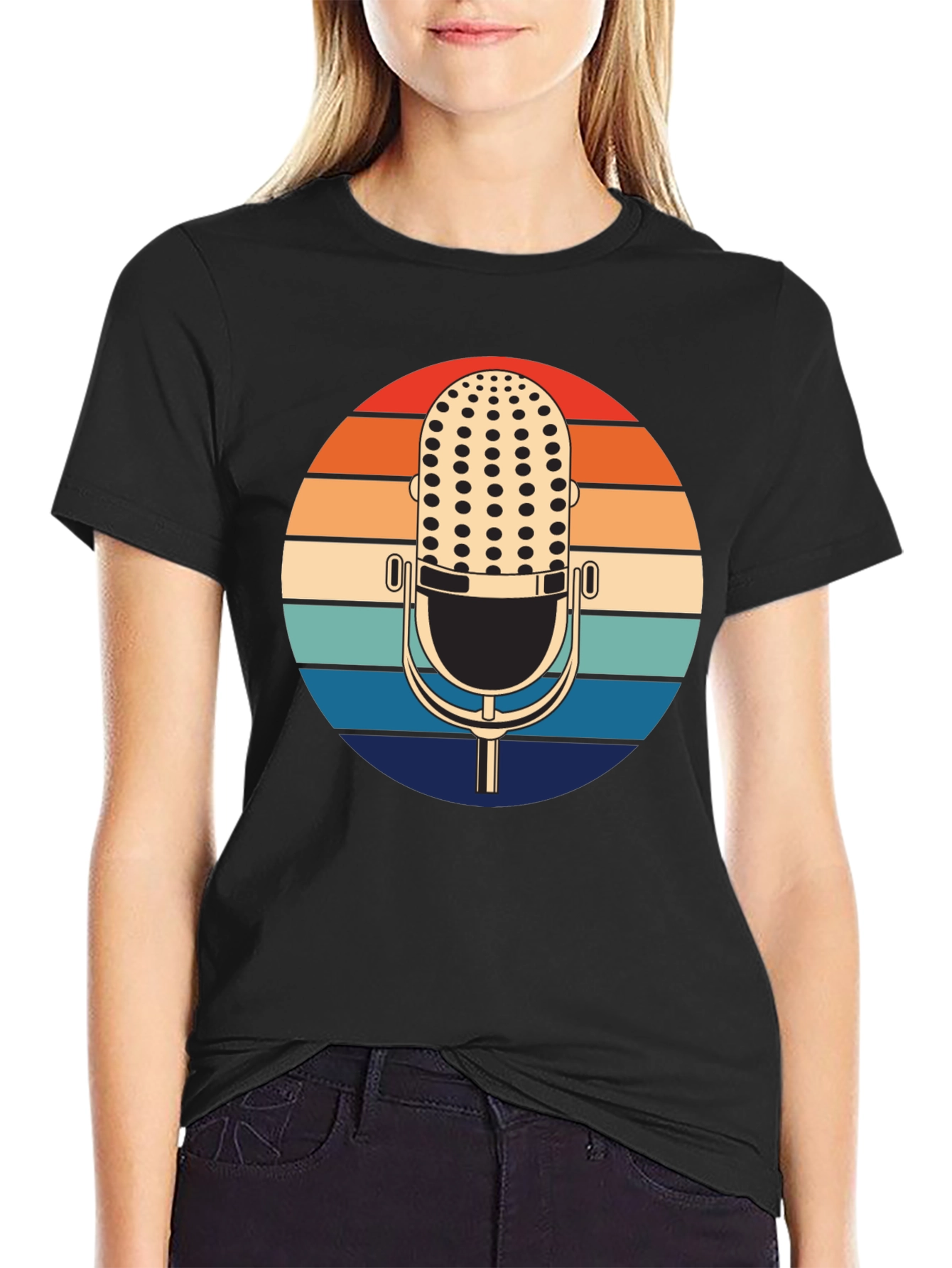 Retro Microphone Sunset T-Shirt