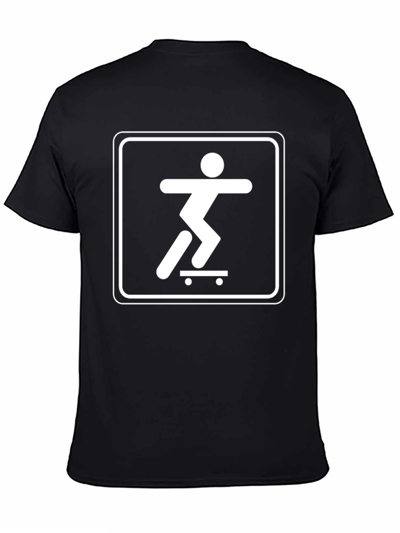 Skateboarder Graphic Tee - Black Cotton T-Shirt