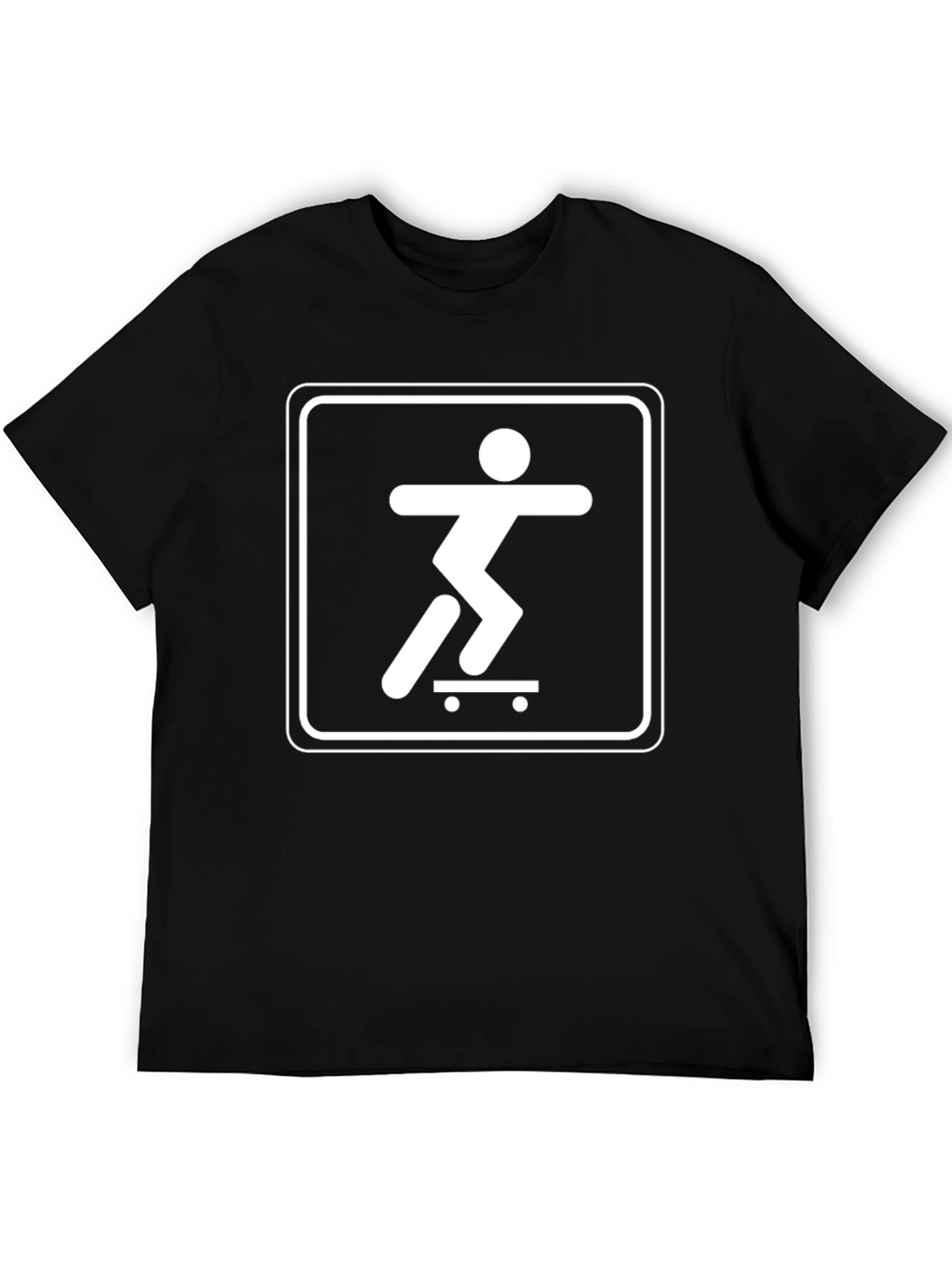Skateboarder Graphic Tee - Black Cotton T-Shirt