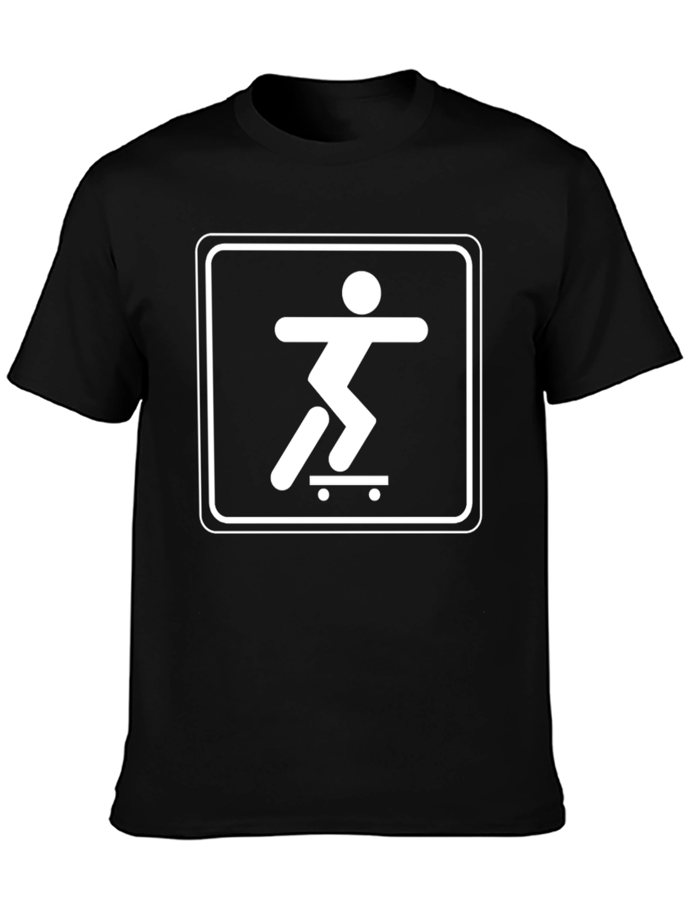 Skateboarder Graphic Tee - Black Cotton T-Shirt