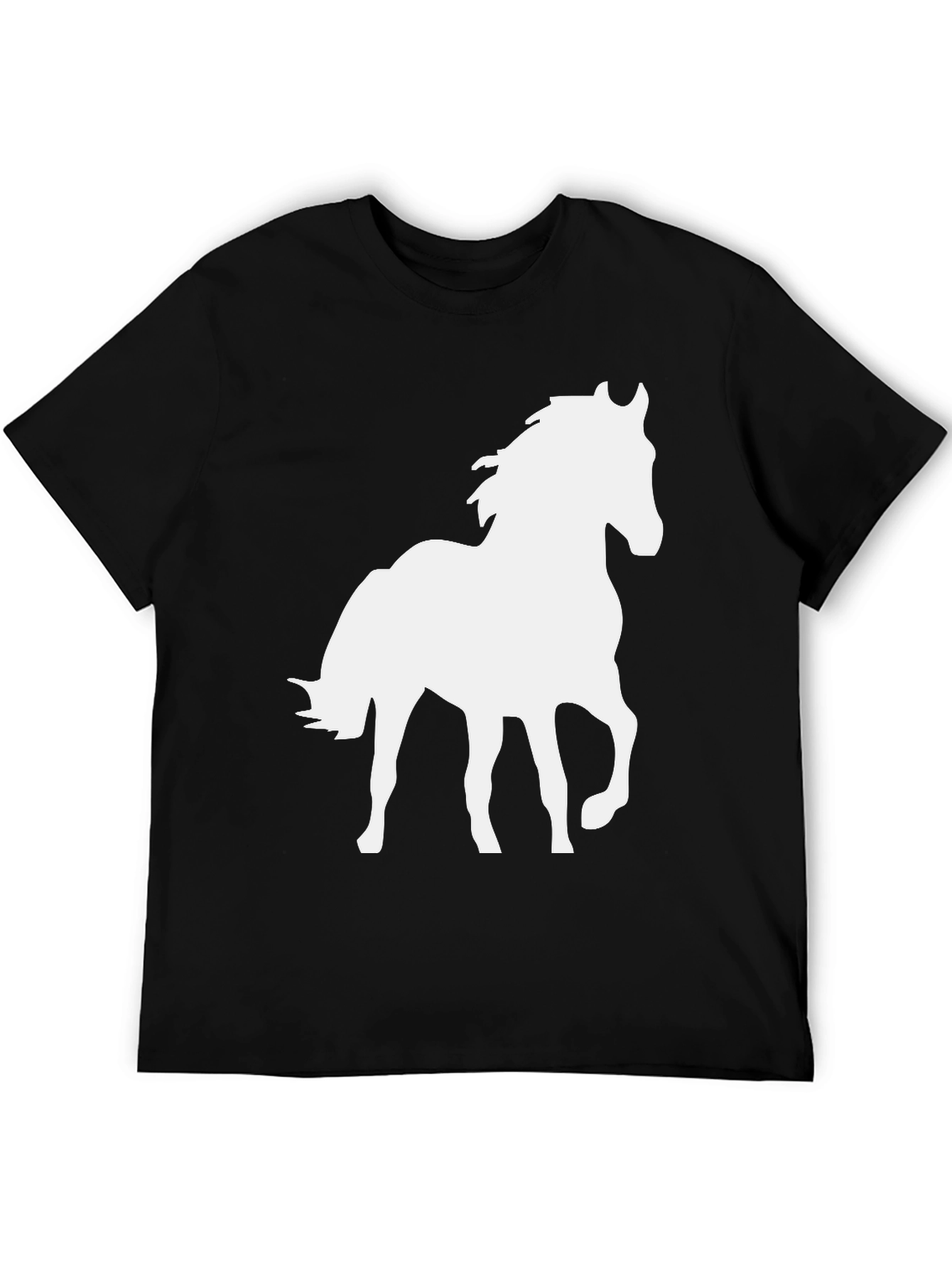 Black Horse Graphic T-Shirt for Men