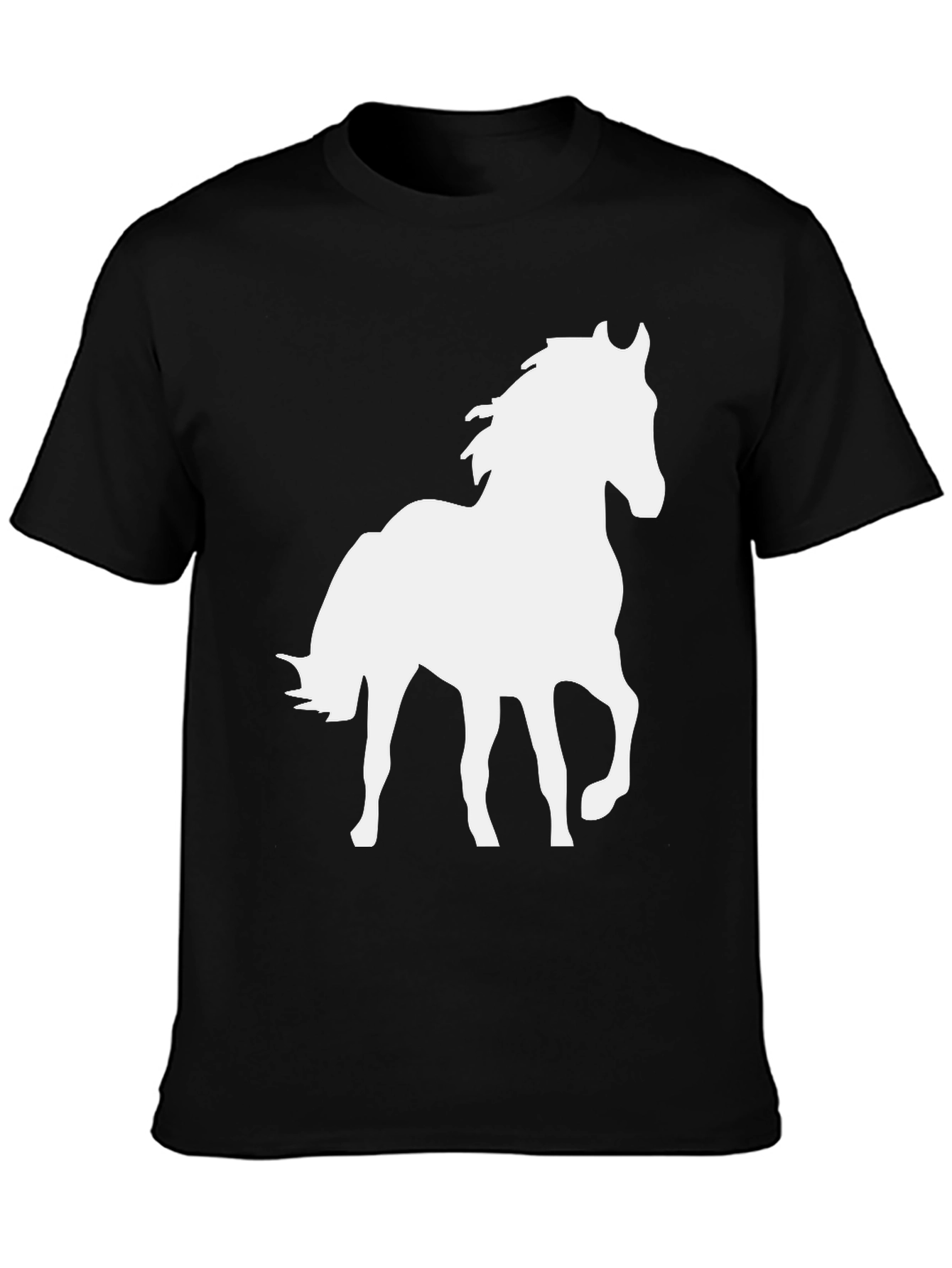 Black Horse Graphic T-Shirt for Men