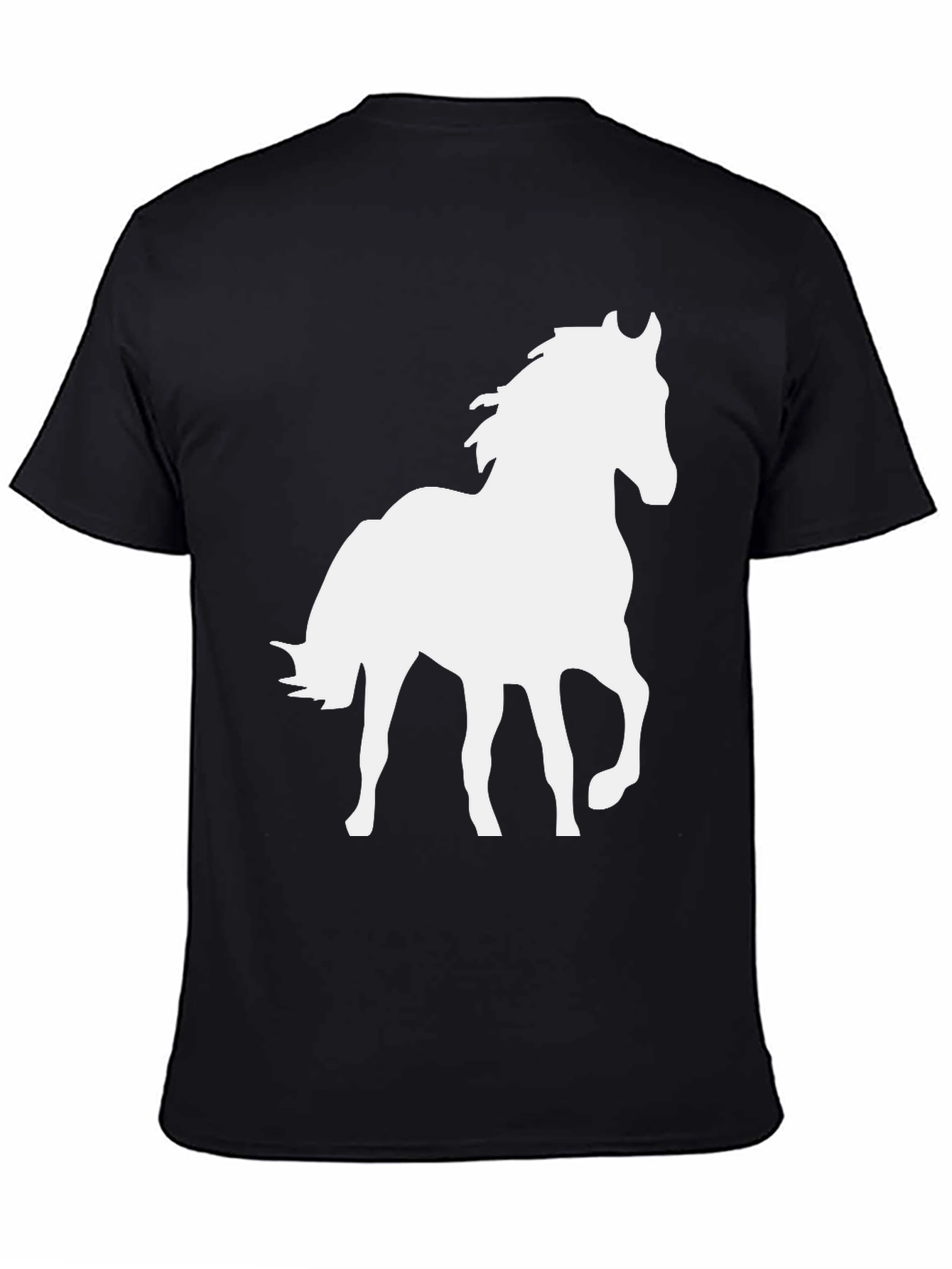 Black Horse Graphic T-Shirt for Men
