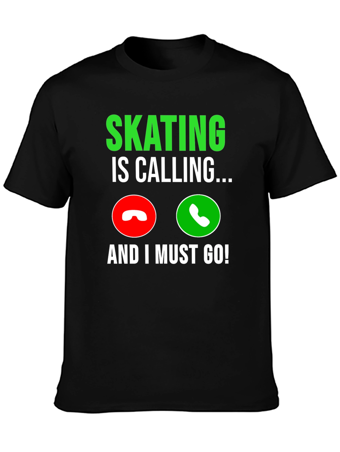 Skating Is Calling Black Graphic T-Shirt