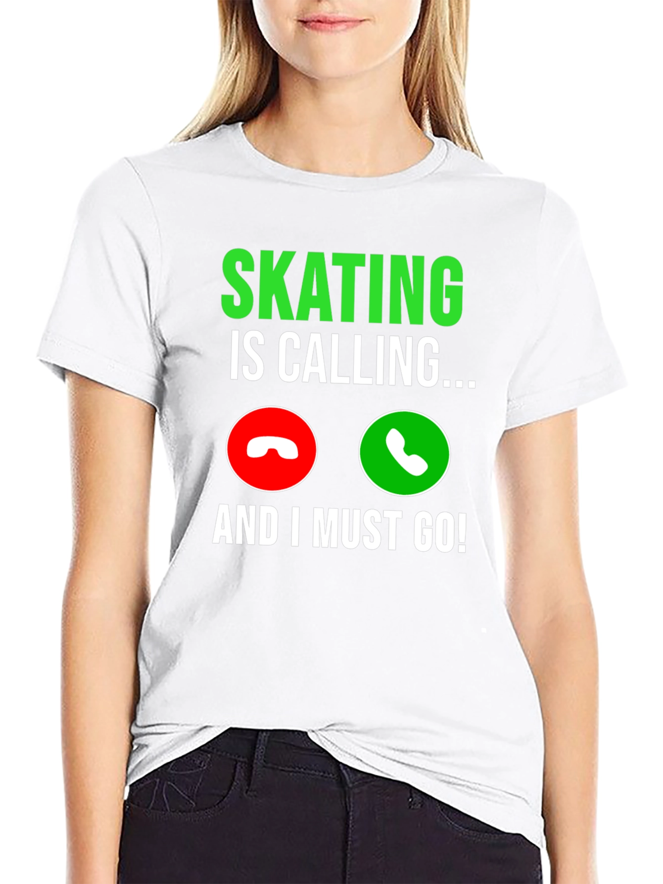 Skating Is Calling Black Graphic T-Shirt