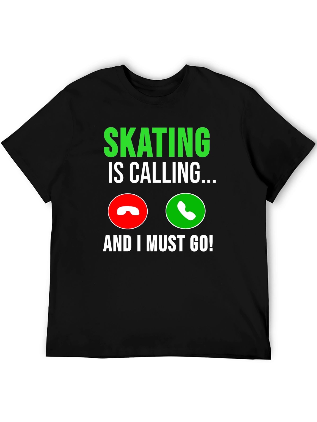 Skating Is Calling Black Graphic T-Shirt