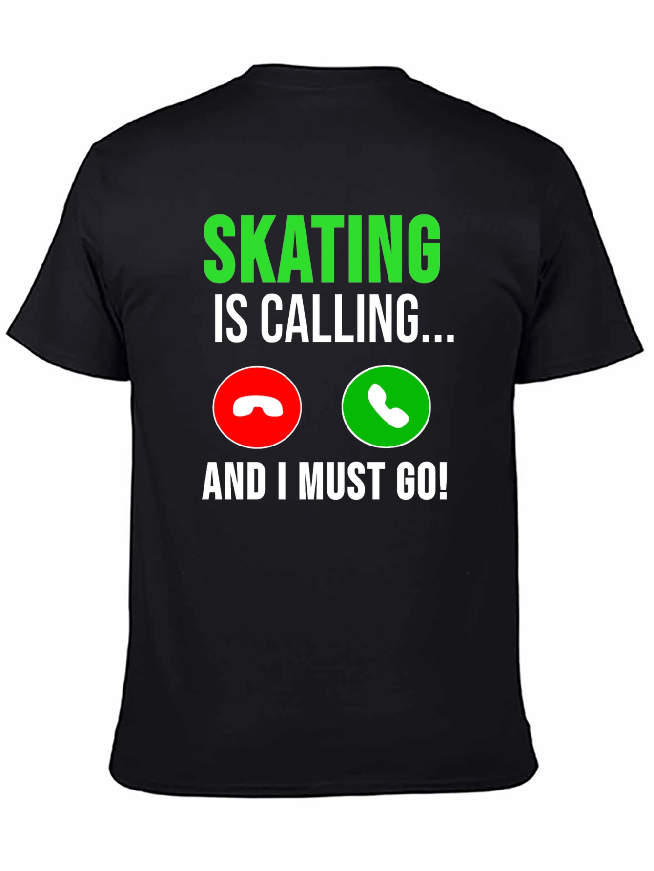 Skating Is Calling Black Graphic T-Shirt