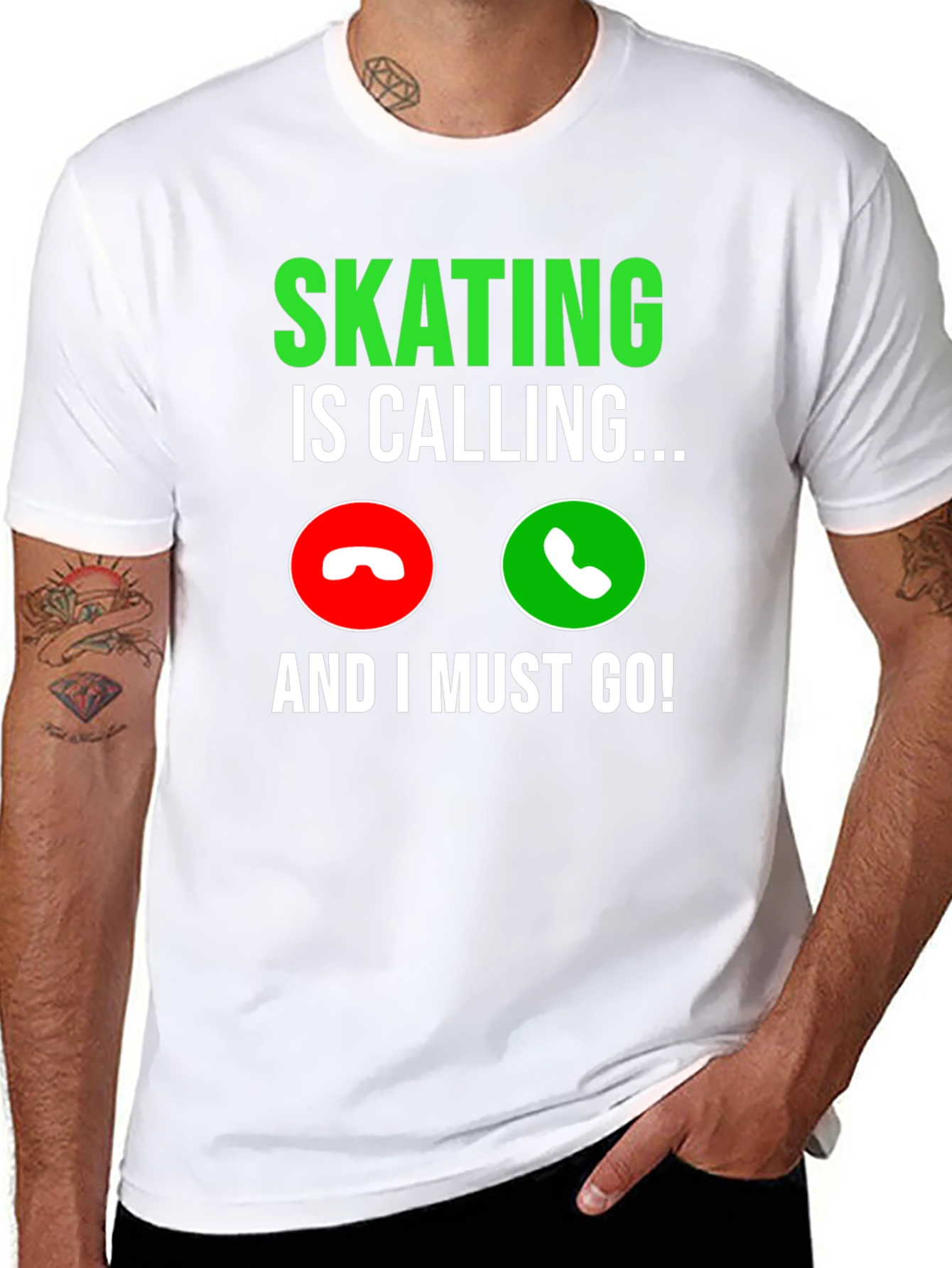 Skating Is Calling Black Graphic T-Shirt