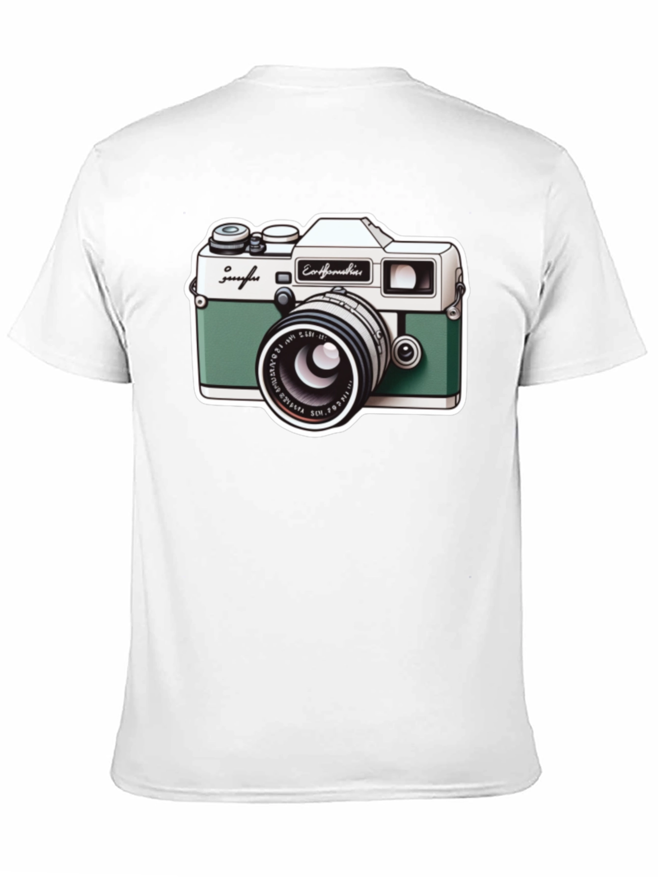 Retro Camera Graphic Tee - Black Cotton T-Shirt