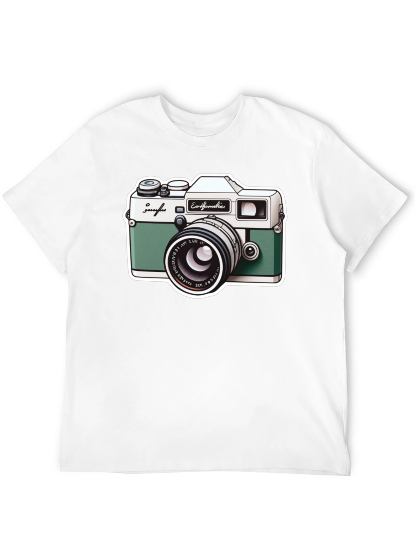 Retro Camera Graphic Tee - Black Cotton T-Shirt