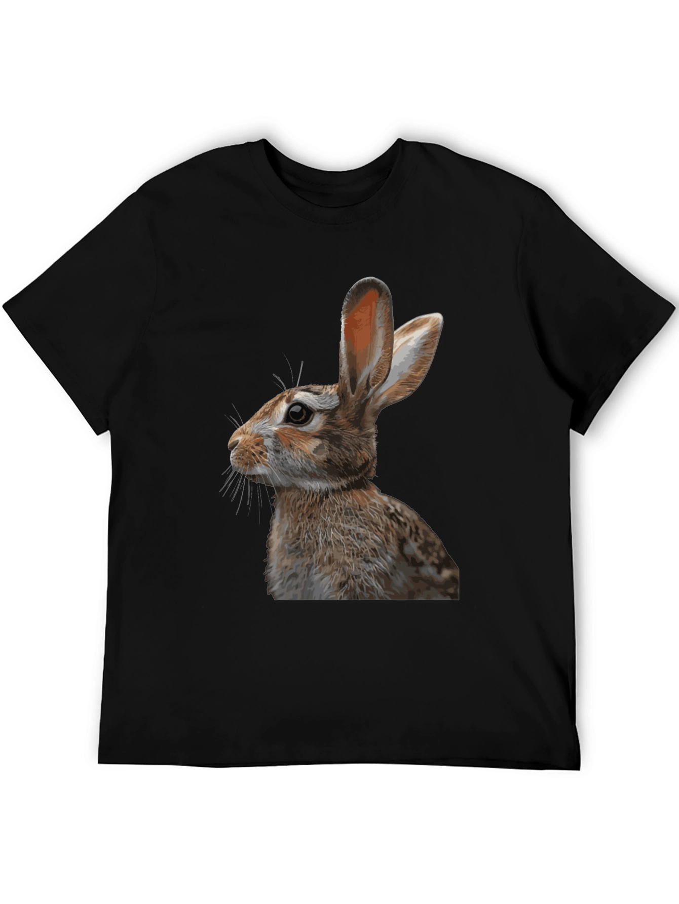 Rabbit Graphic T-Shirt - Black Cotton Tee