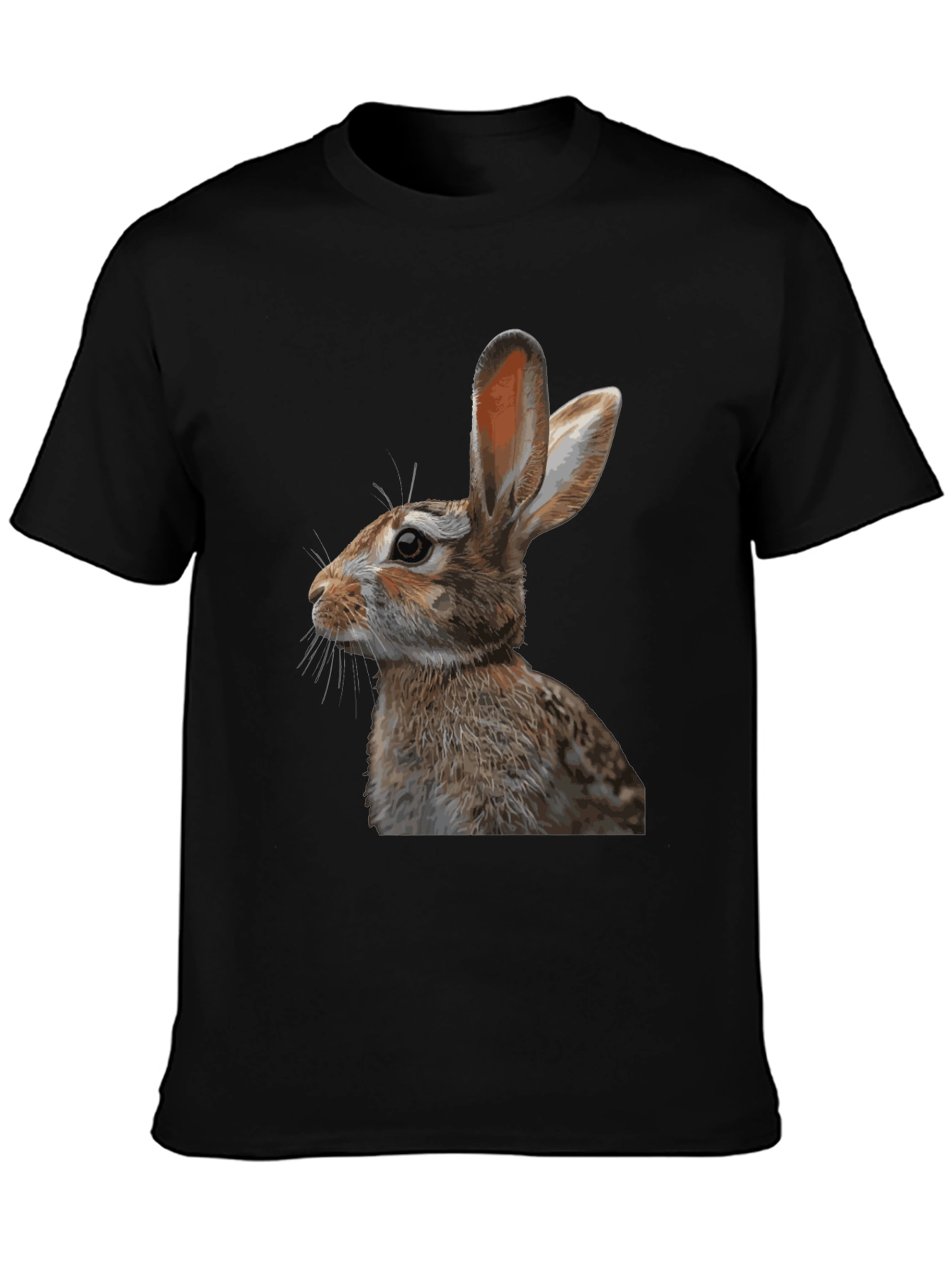 Rabbit Graphic T-Shirt - Black Cotton Tee