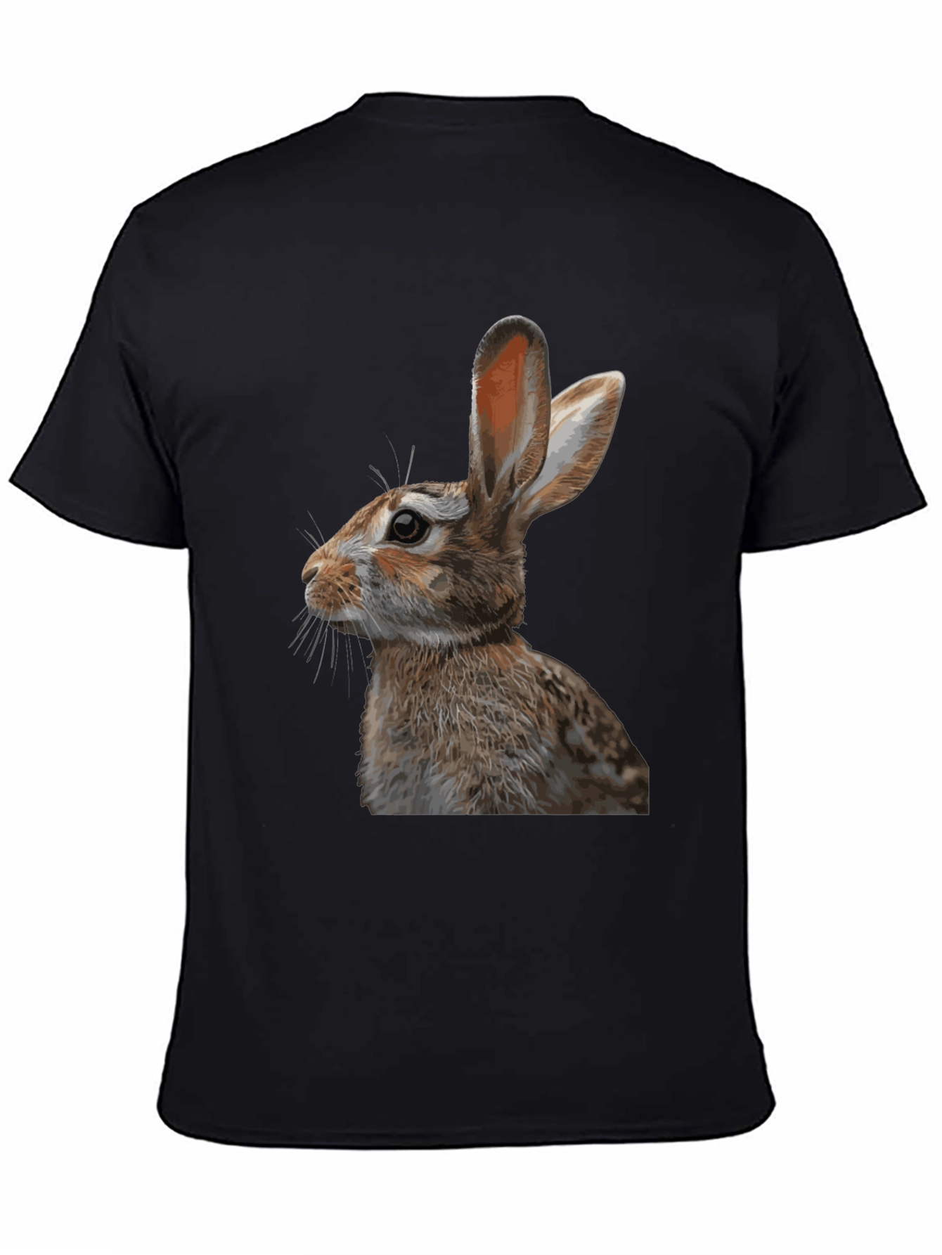 Rabbit Graphic T-Shirt - Black Cotton Tee