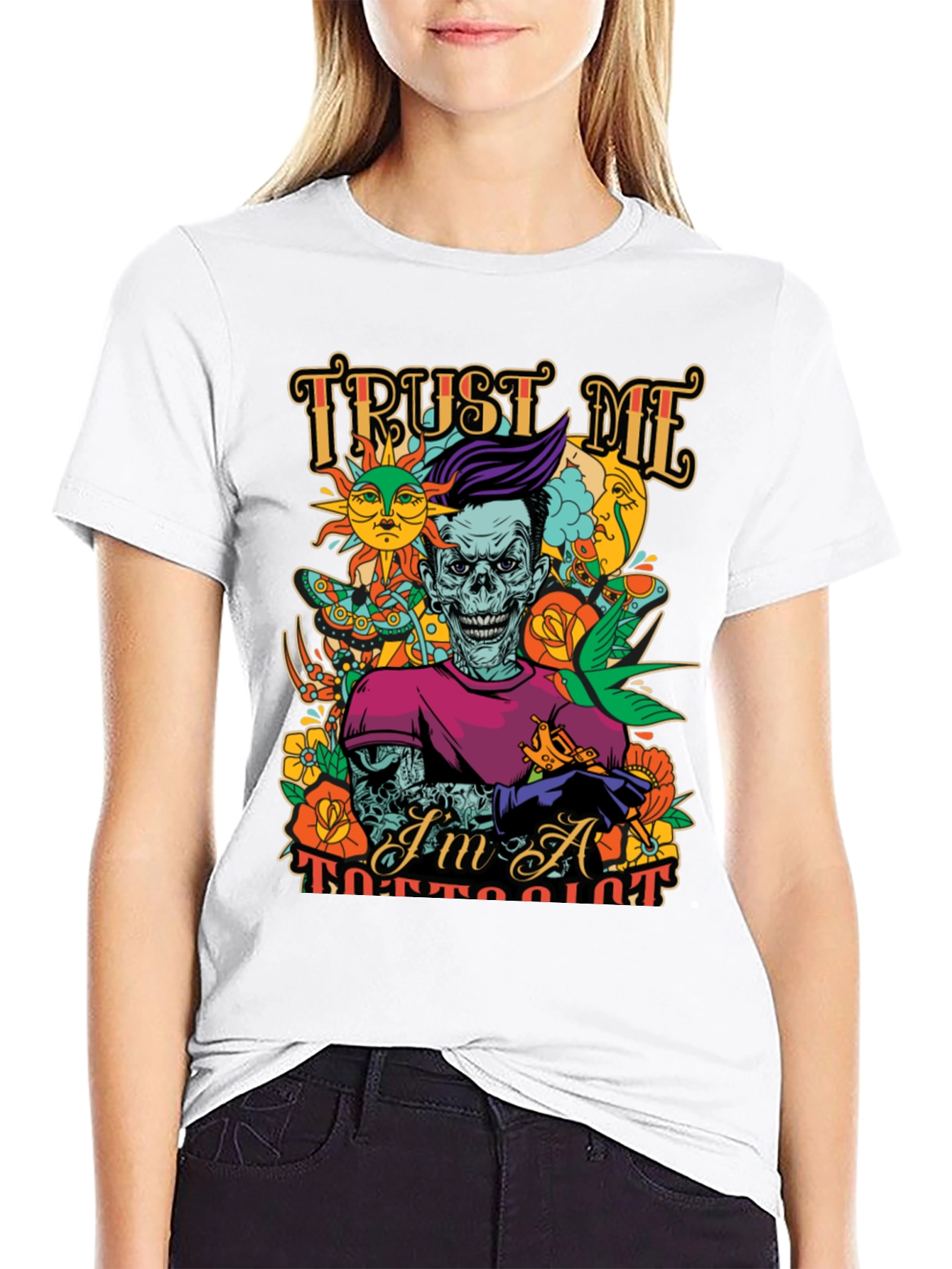 Trust Me Im A Tattooist Black Graphic Tee