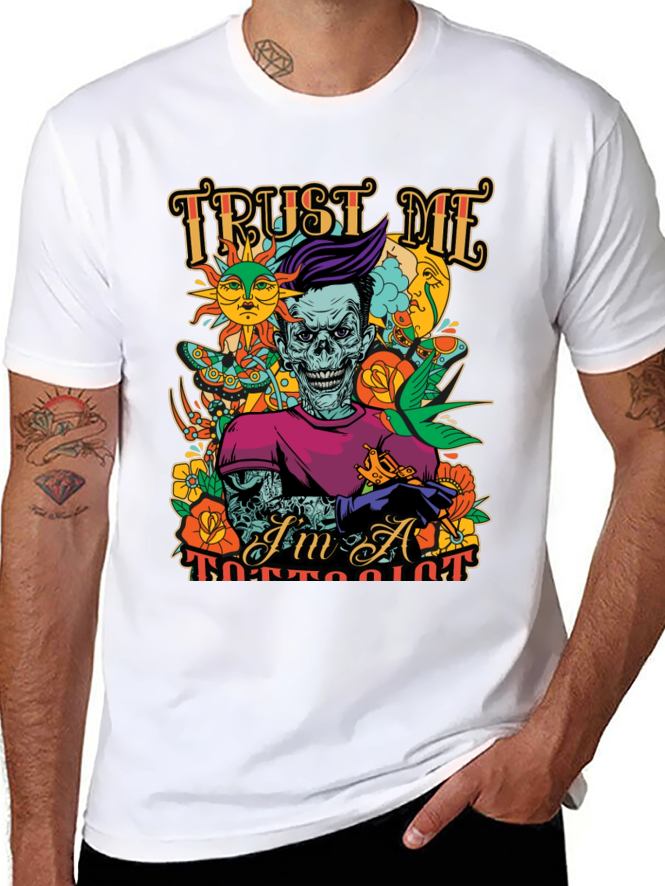 Trust Me Im A Tattooist Black Graphic Tee