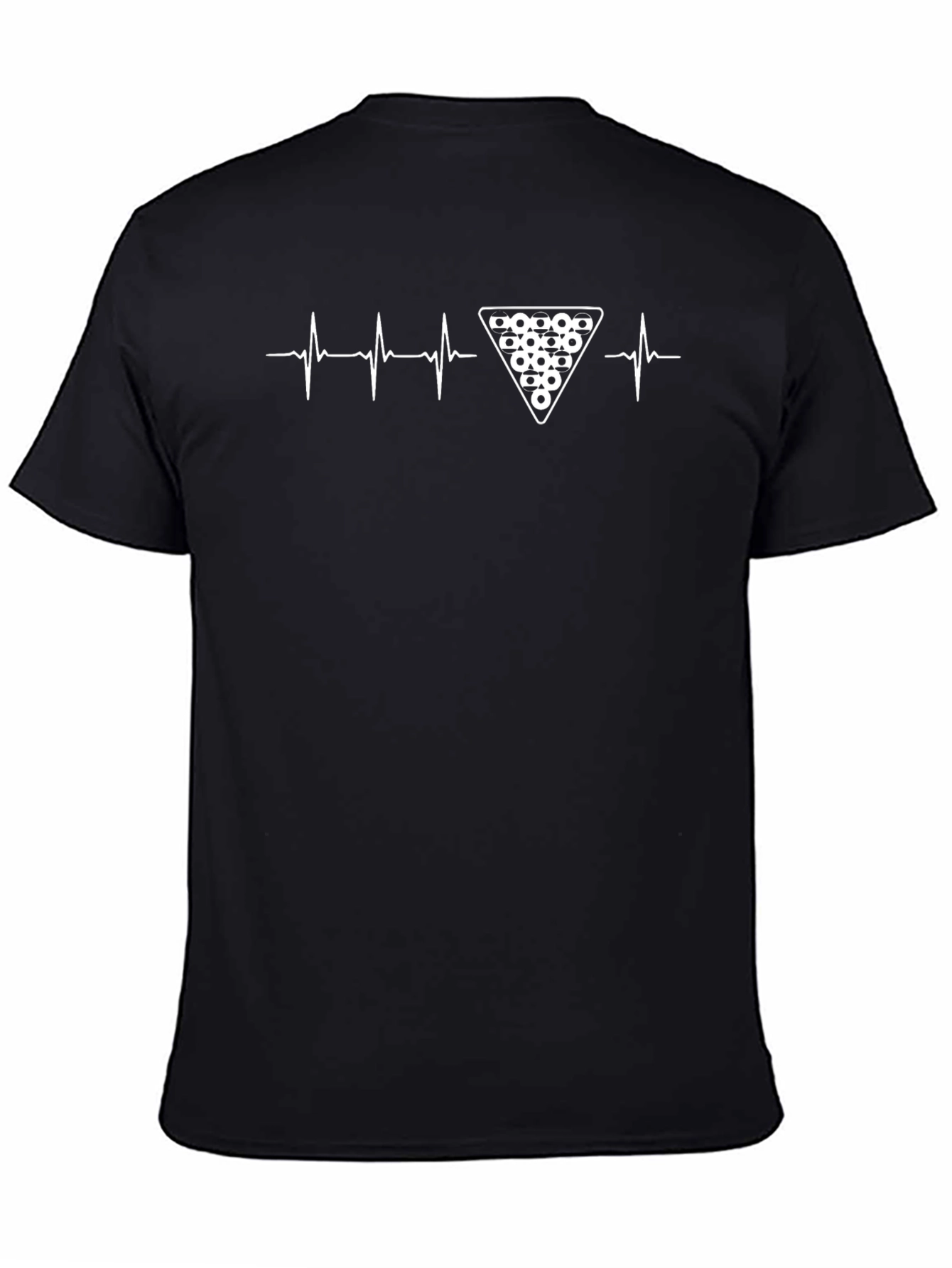 Billiard Heartbeat T-Shirt - Black Cotton Tee