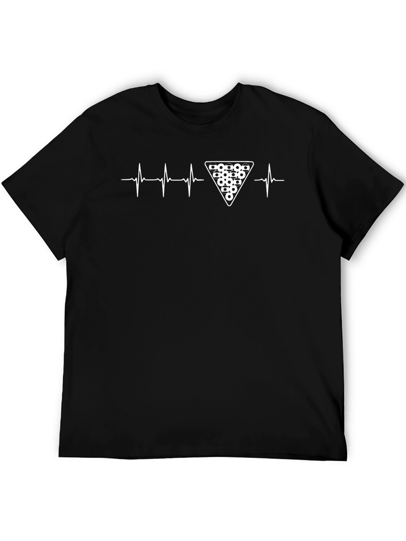 Billiard Heartbeat T-Shirt - Black Cotton Tee