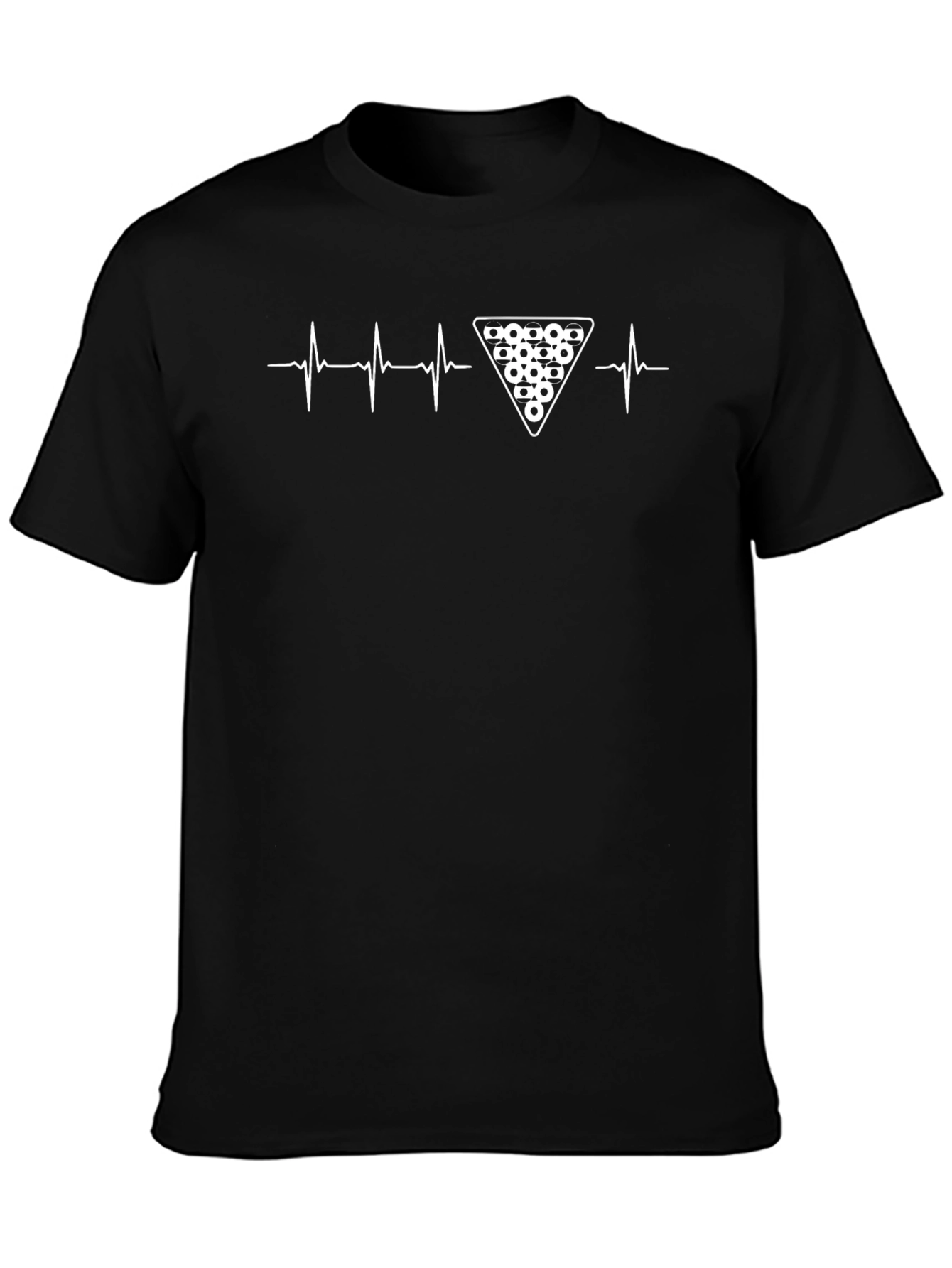 Billiard Heartbeat T-Shirt - Black Cotton Tee