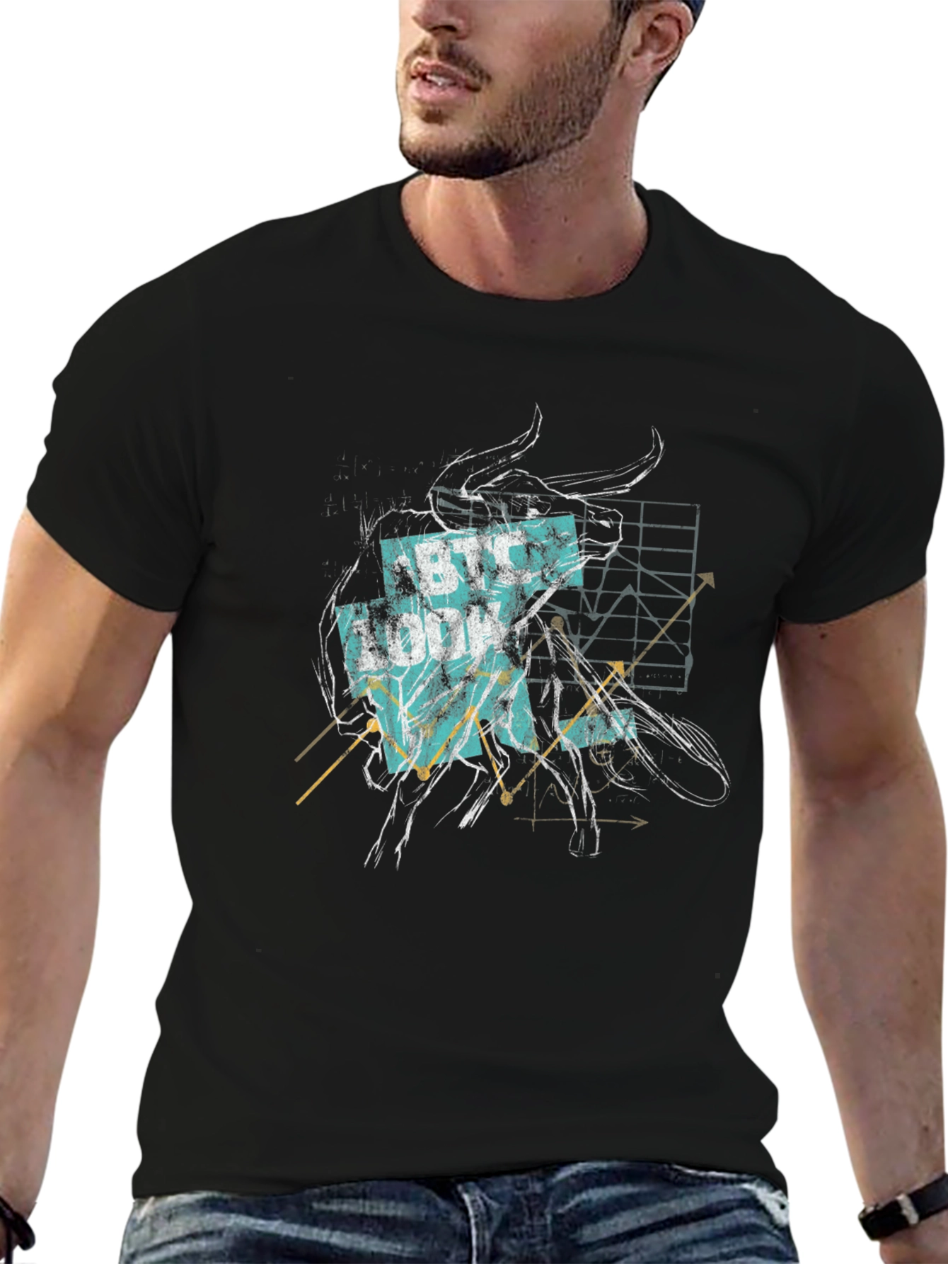 BTC Bull Graphic Tee - Crypto Trader Style