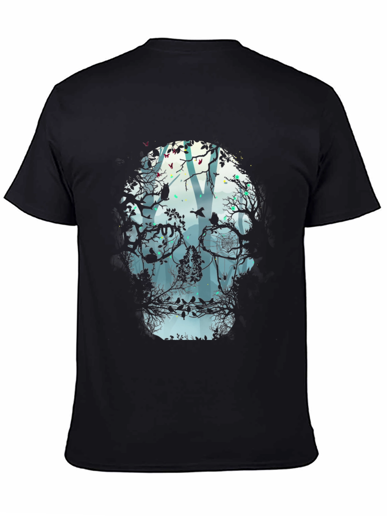 Skull Forest Graphic Tee - Black Unisex Shirt