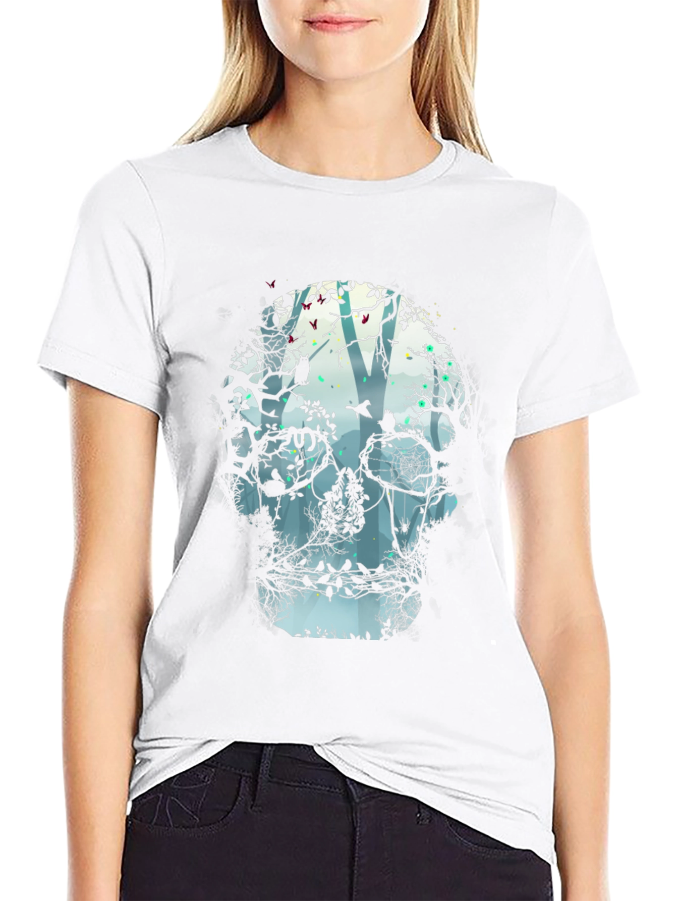 Skull Forest Graphic Tee - Black Unisex Shirt