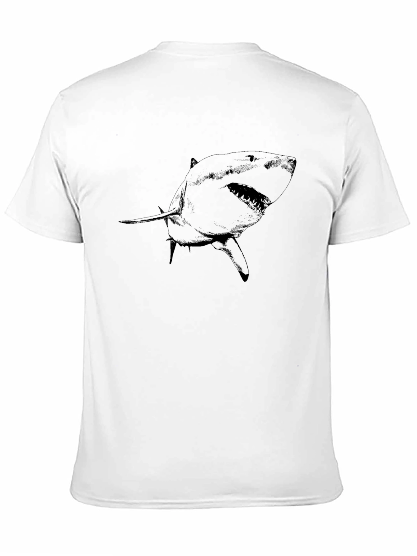 Shark Graphic Print T-Shirt - Black