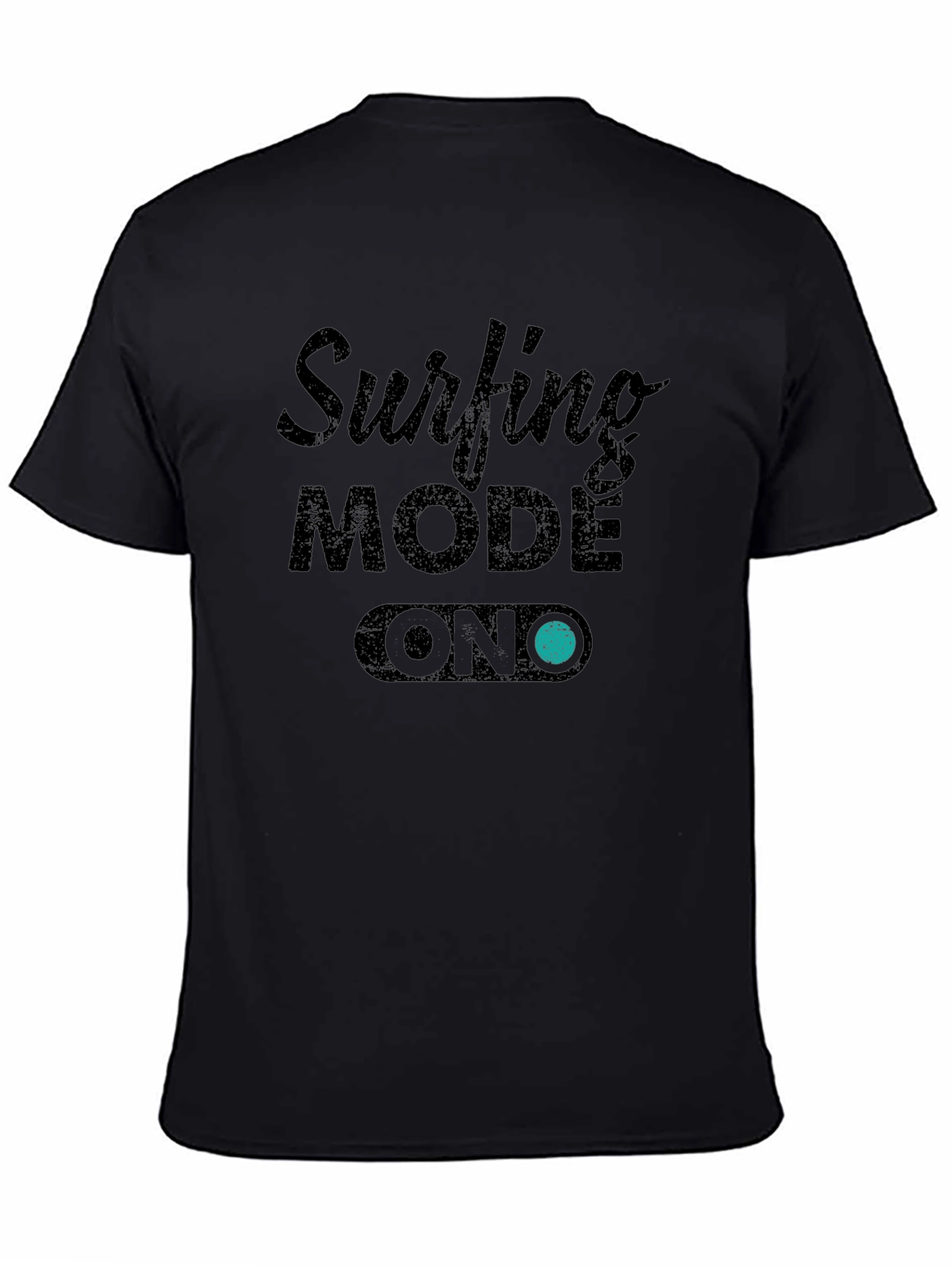 Surfing Mode ON Black Graphic Tee