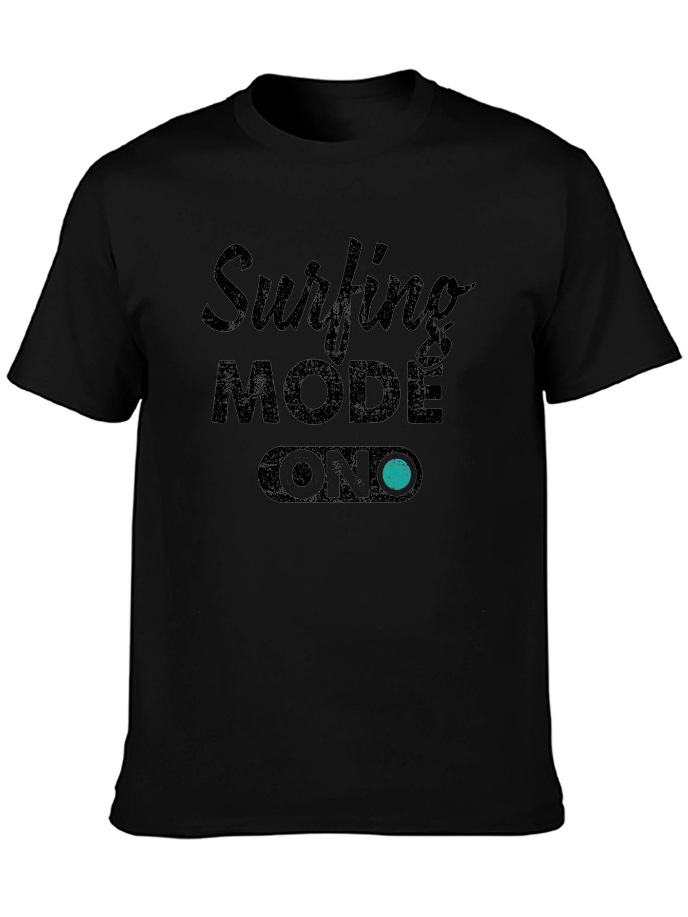 Surfing Mode ON Black Graphic Tee