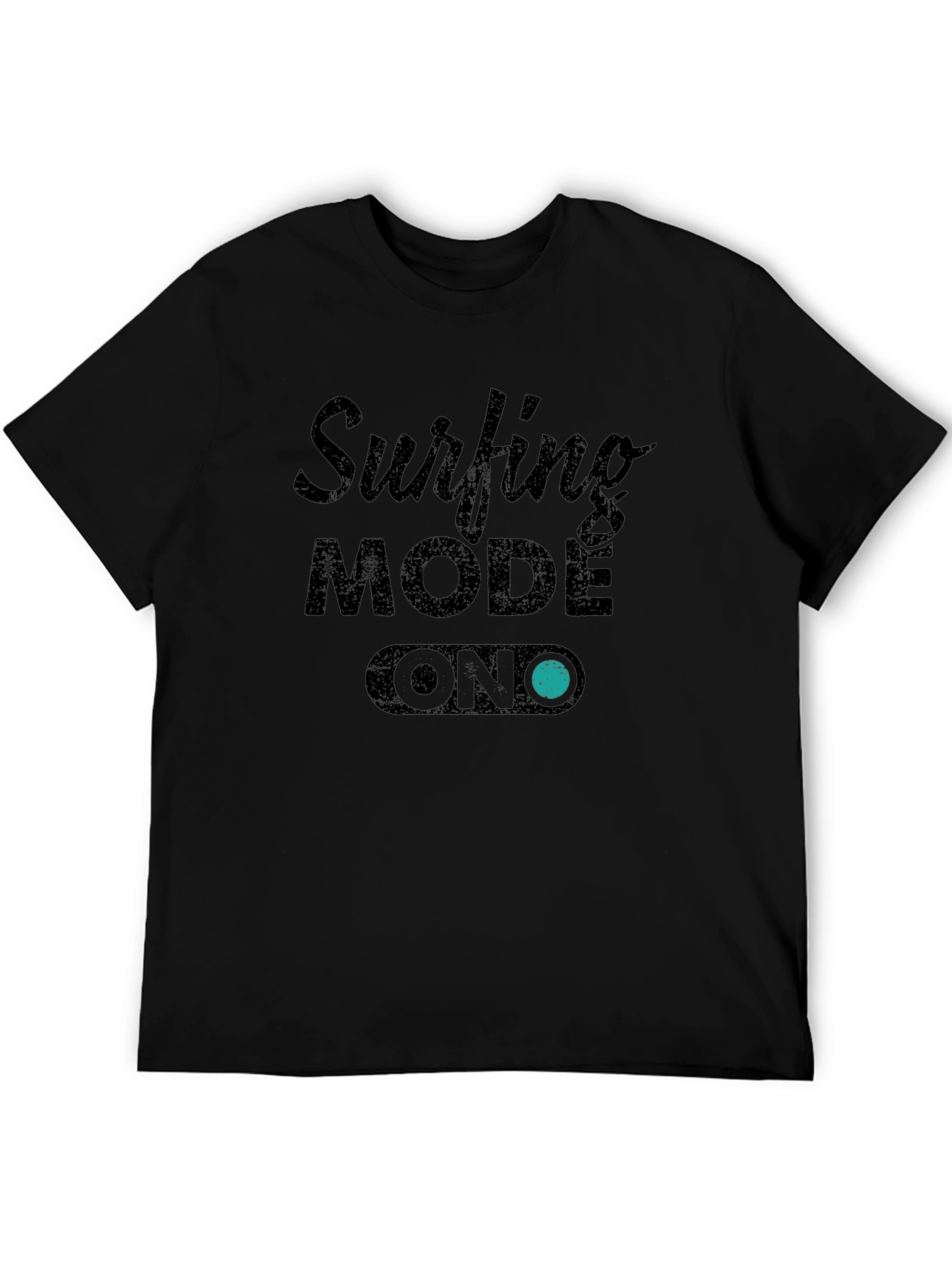 Surfing Mode ON Black Graphic Tee