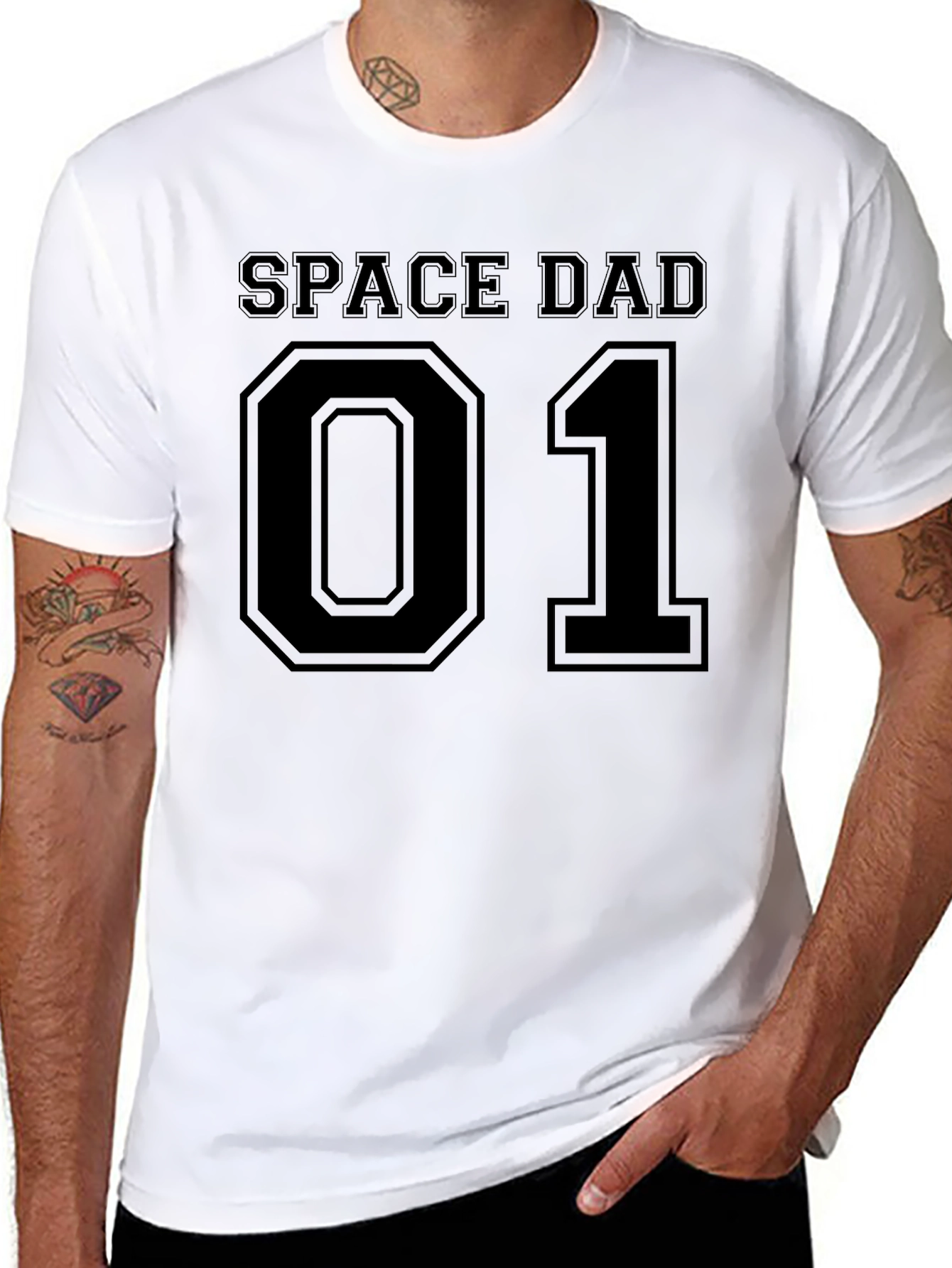 Space Dad 01 Black T-Shirt
