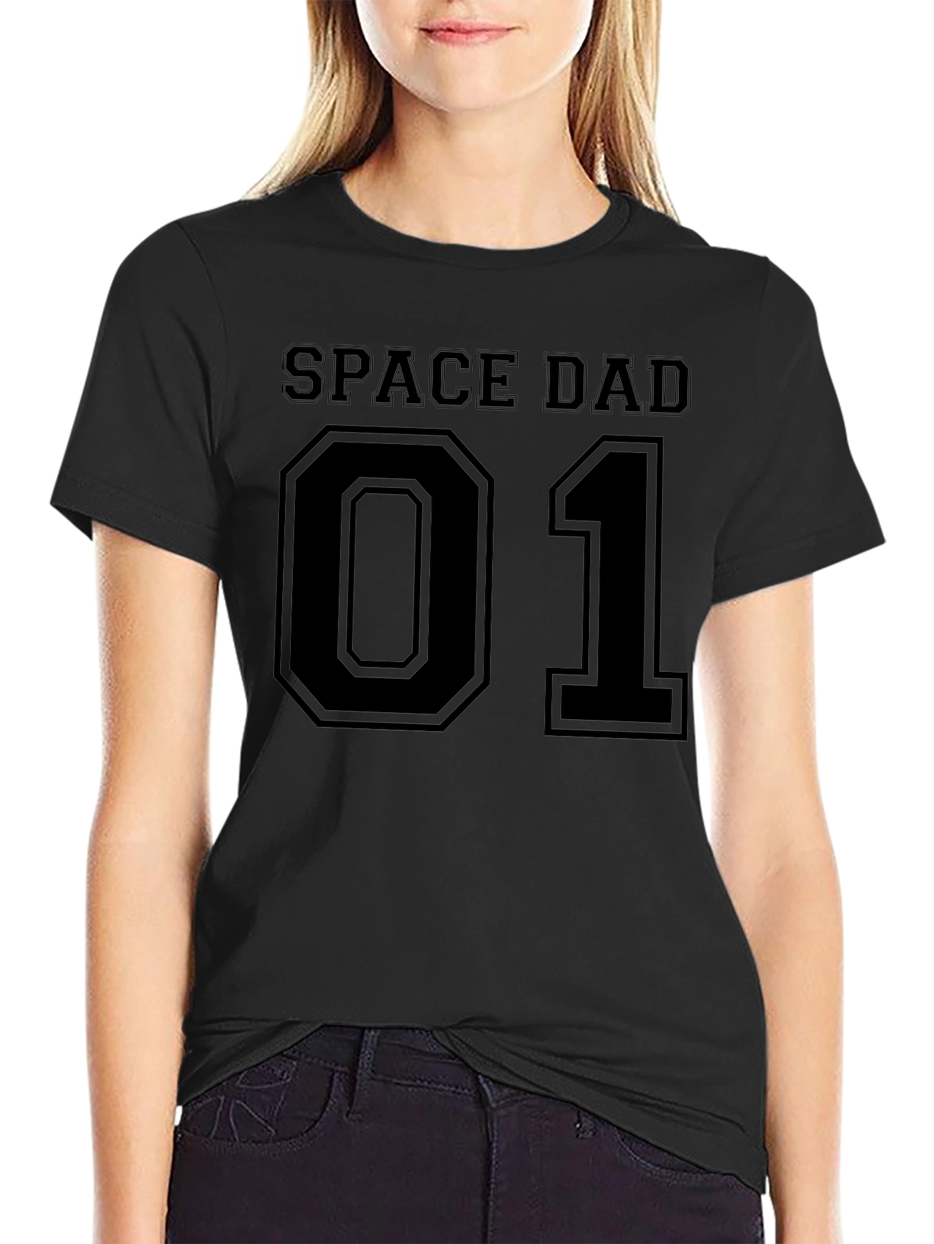 Space Dad 01 Black T-Shirt