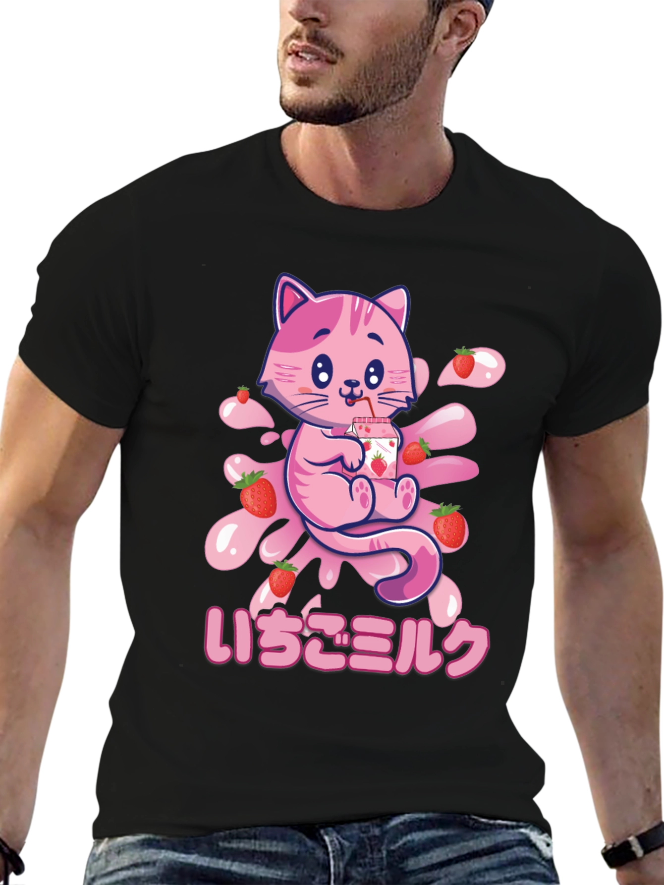 Strawberry Milk Cat Graphic Tee