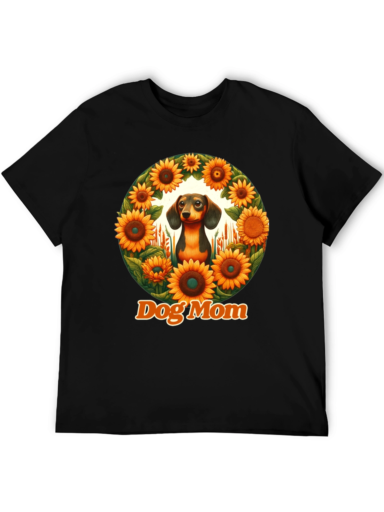 Dog Mom Dachshund Sunflower T-Shirt