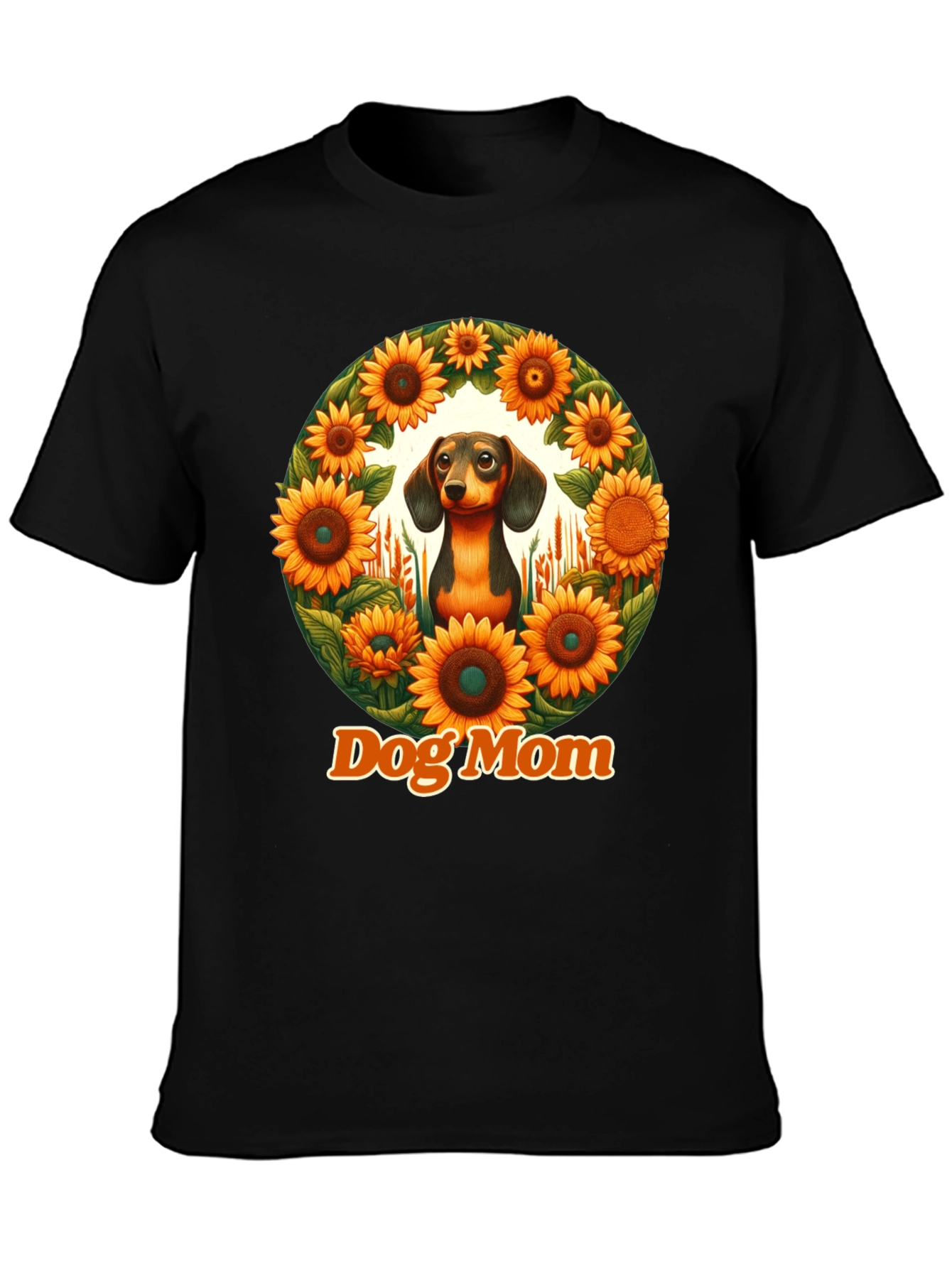 Dog Mom Dachshund Sunflower T-Shirt