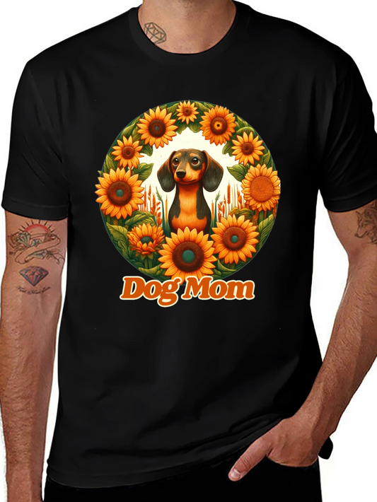 Dog Mom Dachshund Sunflower T-Shirt