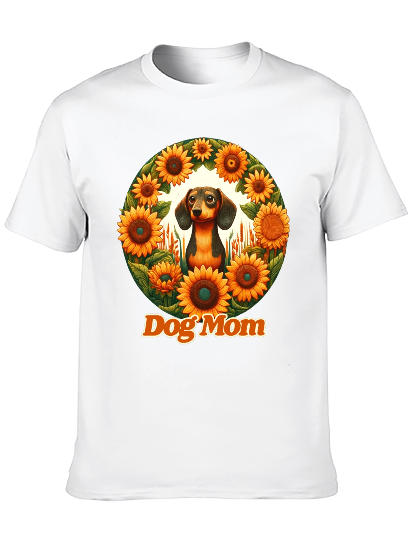 Dog Mom Dachshund Sunflower T-Shirt