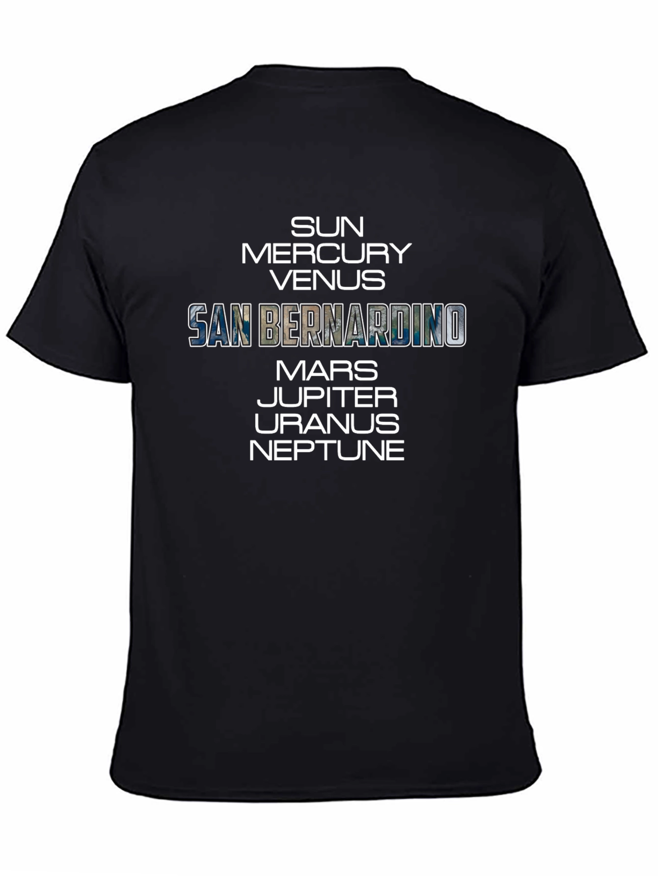 Planets San Bernardino T-Shirt - Space Geek Chic Tee