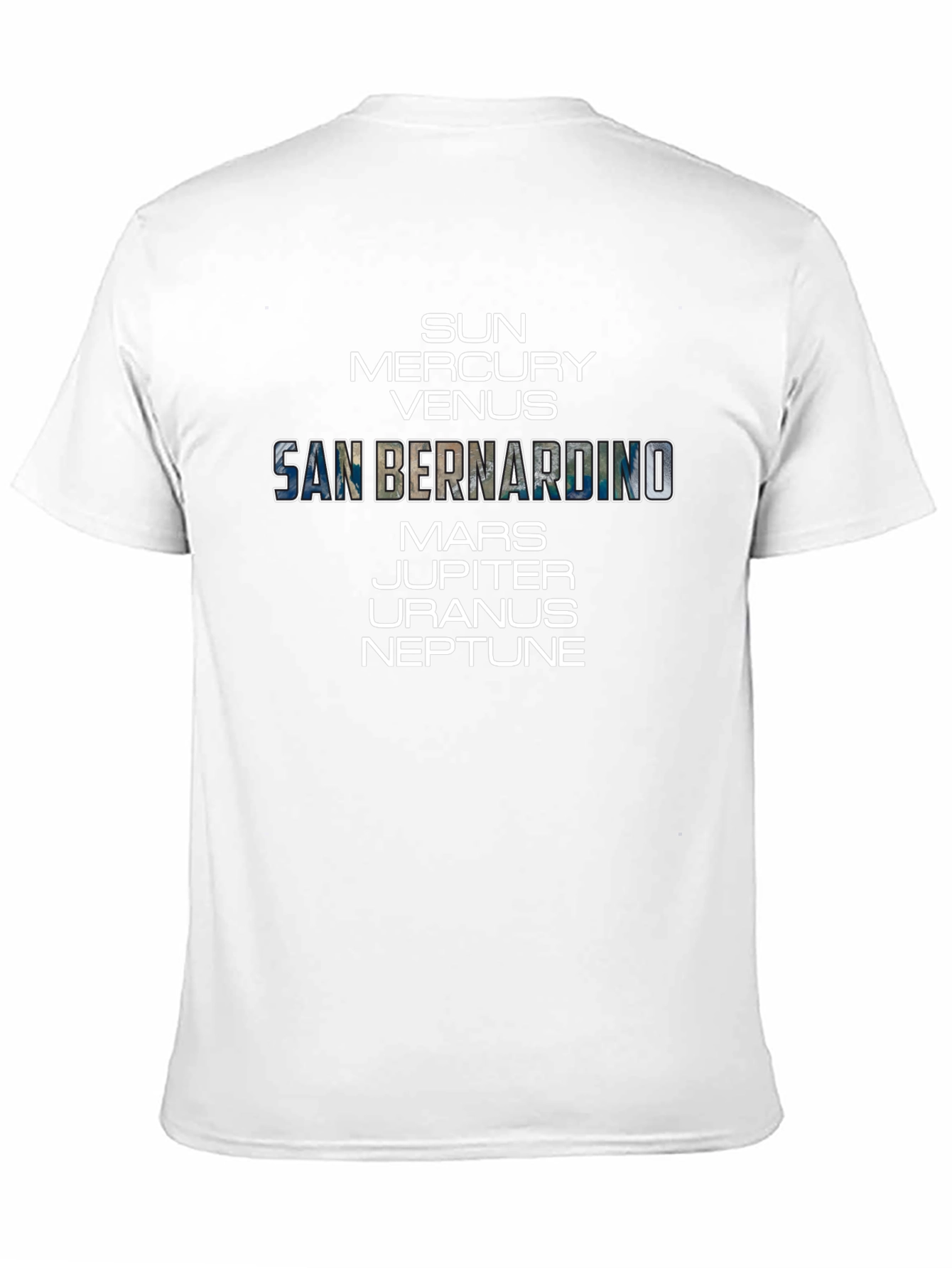 Planets San Bernardino T-Shirt - Space Geek Chic Tee
