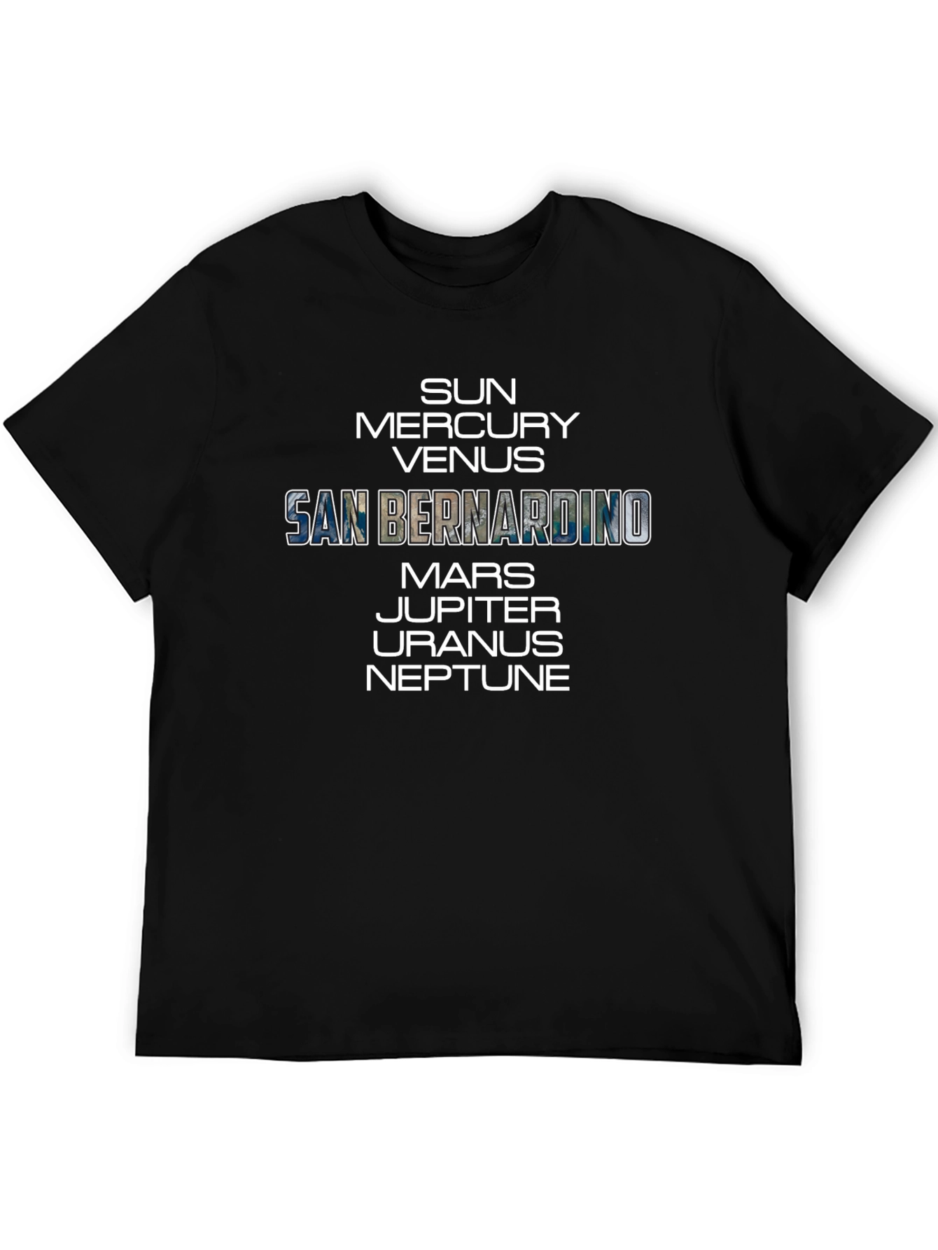 Planets San Bernardino T-Shirt - Space Geek Chic Tee