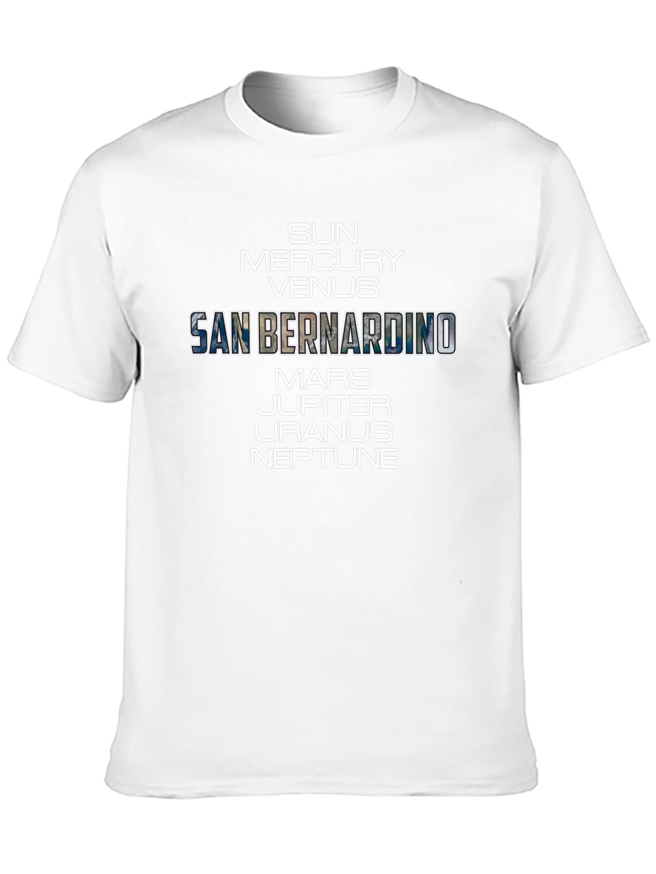 Planets San Bernardino T-Shirt - Space Geek Chic Tee