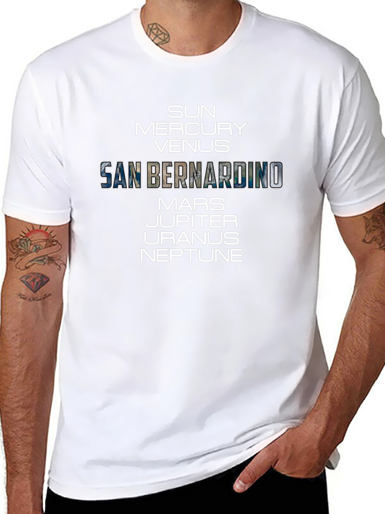 Planets San Bernardino T-Shirt - Space Geek Chic Tee