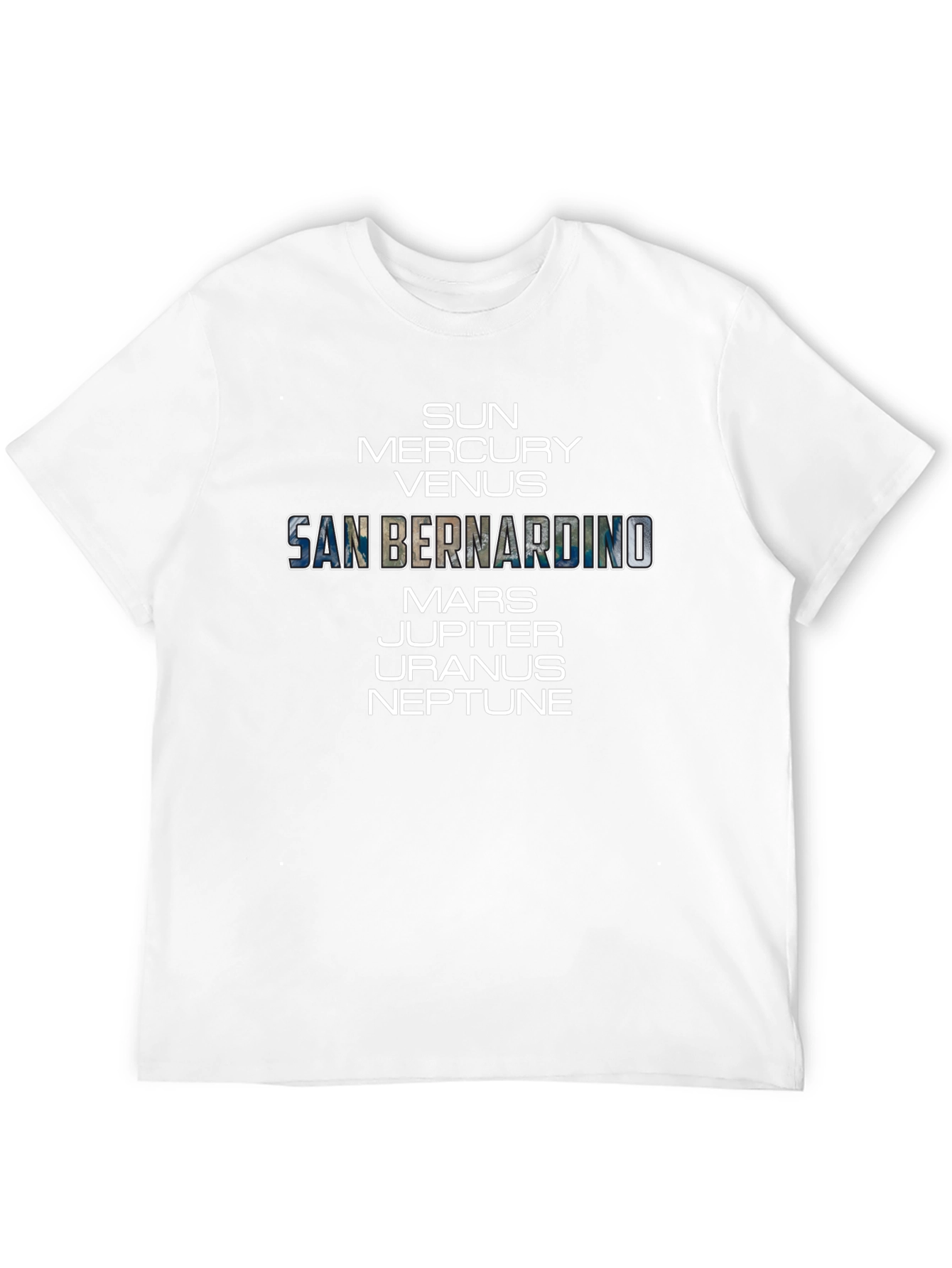 Planets San Bernardino T-Shirt - Space Geek Chic Tee