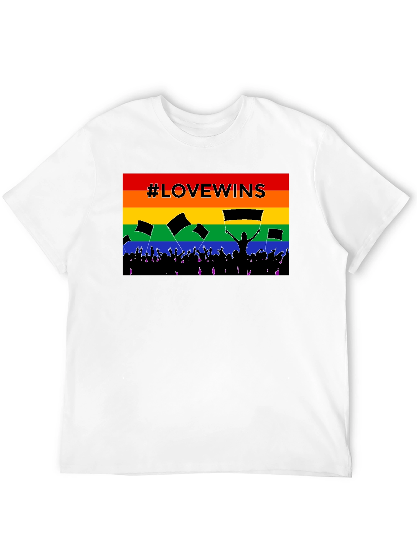 #LoveWins Rainbow Pride Graphic Tee - Black
