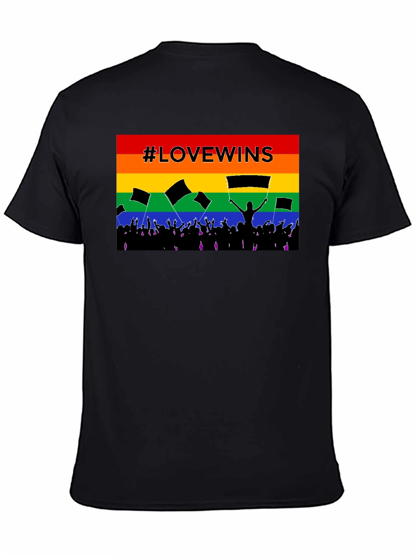 #LoveWins Rainbow Pride Graphic Tee - Black