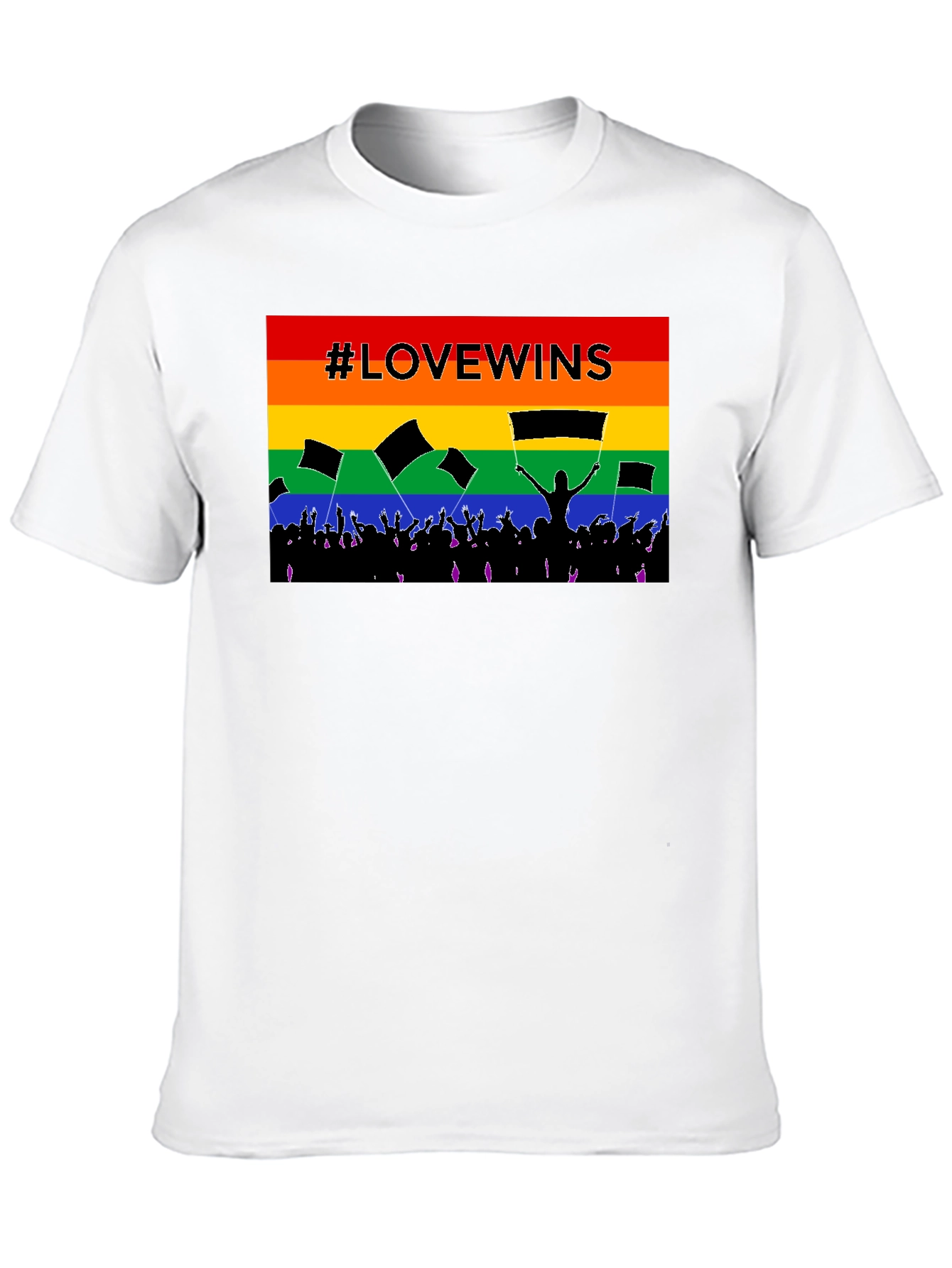 #LoveWins Rainbow Pride Graphic Tee - Black