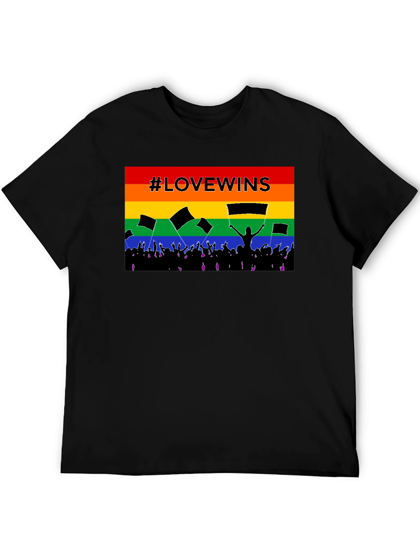 #LoveWins Rainbow Pride Graphic Tee - Black