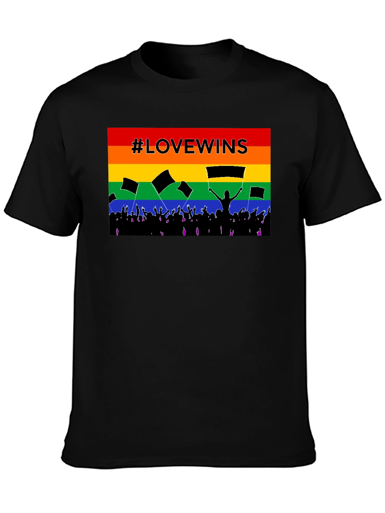 #LoveWins Rainbow Pride Graphic Tee - Black